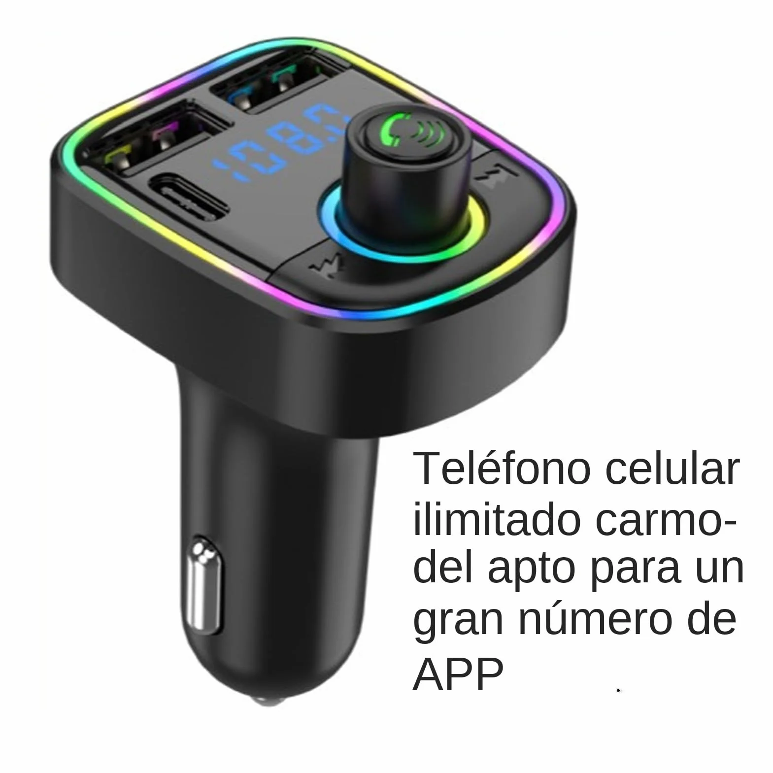 Transmisor FM para Coche | Adaptador De Coche con Carga Rápida | Transmisor Inteligente con Cancelación de Ruido y Reproductor MP3 para Viajes Diarios y Trayectos