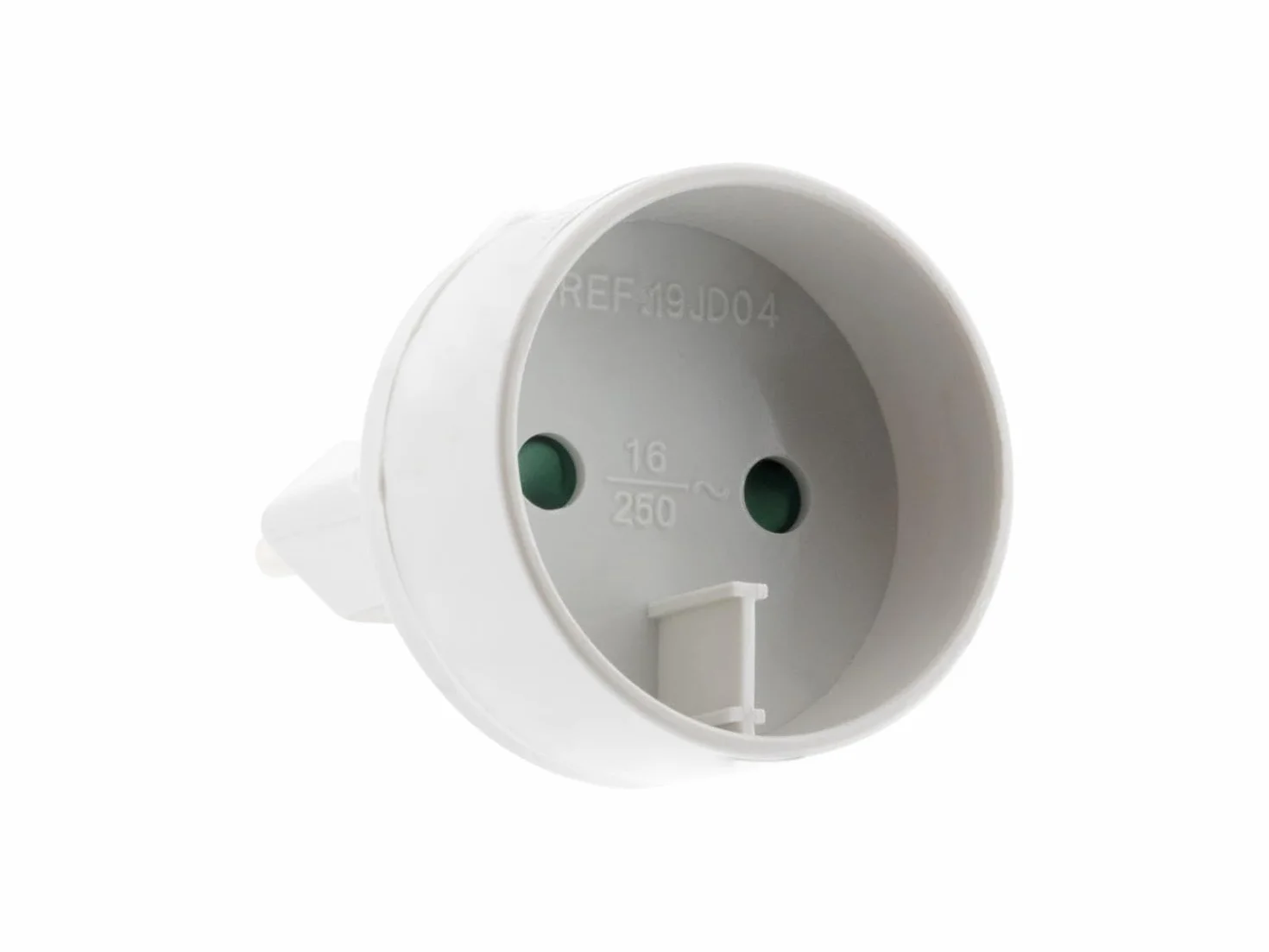 Zenitech - Adaptador de Corriente Tipo C Macho 6A a Hembra 16A con Toma de Tierra - Transformador Eléctrico para Hogar y Camping - Potencia 1320W - Blanco