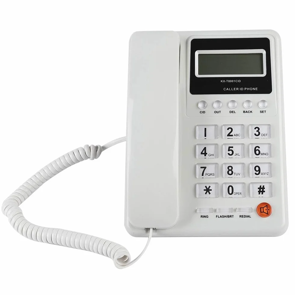 Teléfono Fijo con Contestador Automático y Identificador de Llamadas DTMF/FSK para Hogar, Hotel u Oficina