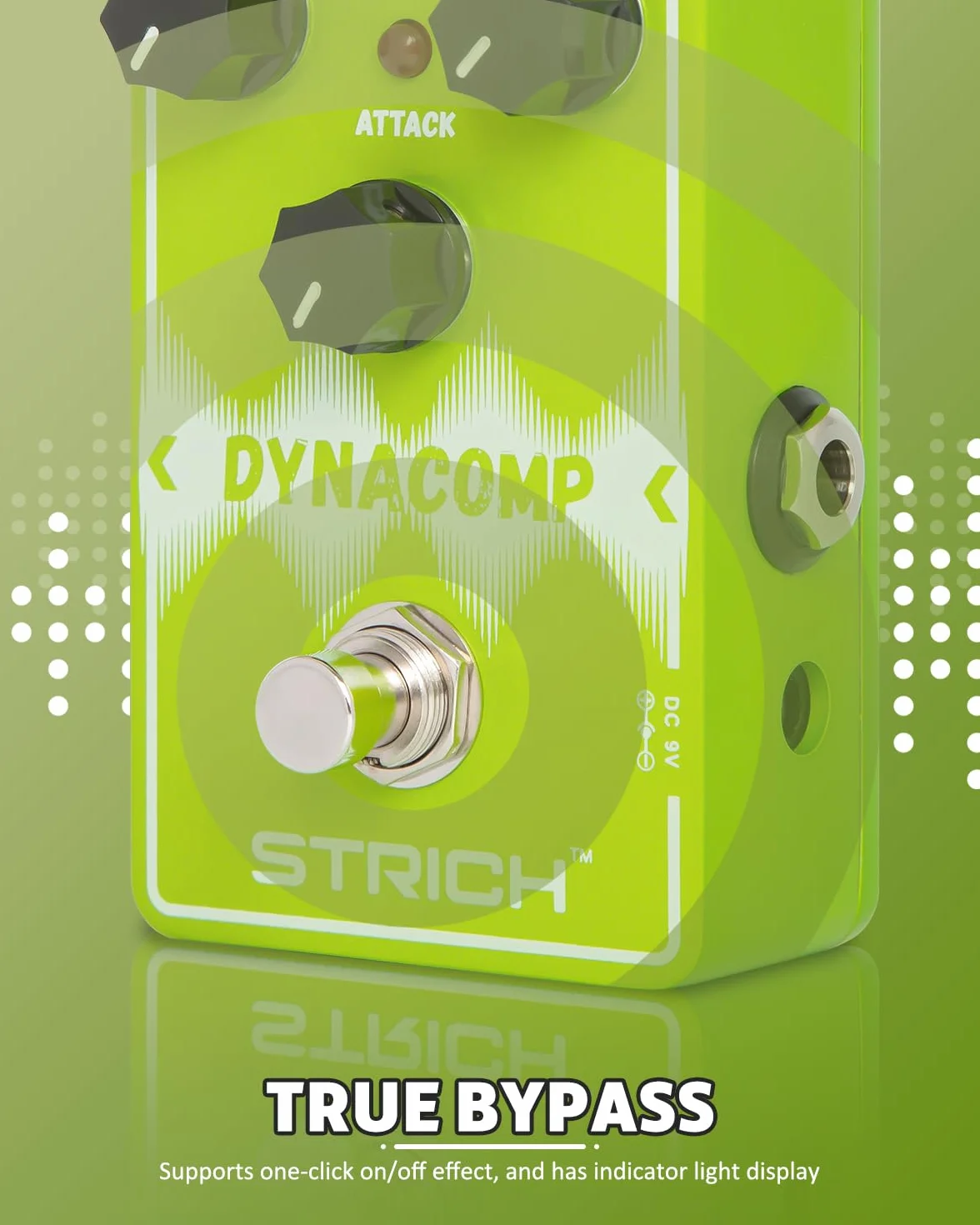 STRICH DYNACOMP - Pedal compresor de guitarra, pedal de efecto analógico puro esencial para guitarra eléctrica y bajo, control de 3 perillas, True Bypass