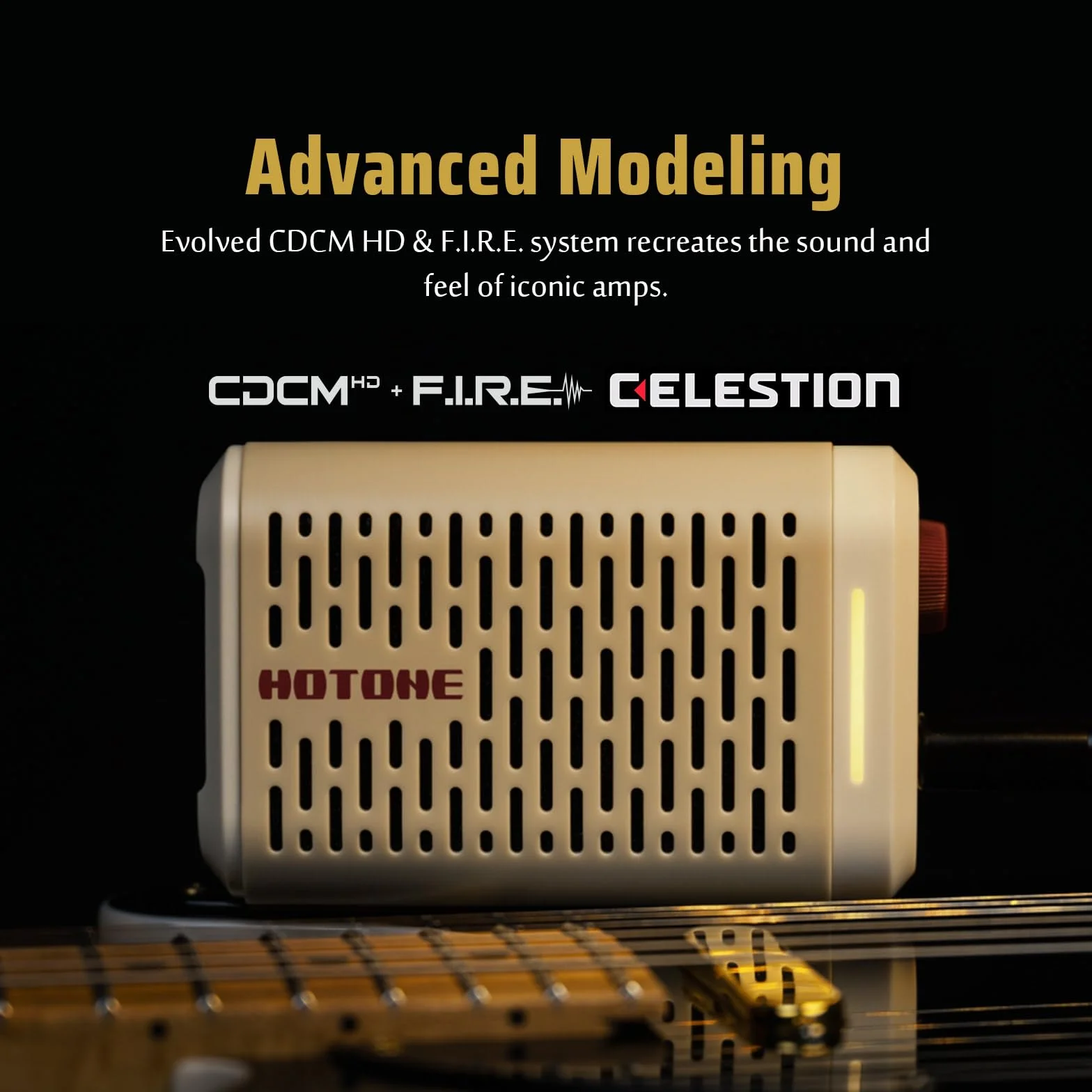HOTONE Mini Amplificador de Modelado Multifuncional BT Guitarra Bajo IR Cabinas con Multi FX Aplicación Móvil Pulze Mini Ap-5