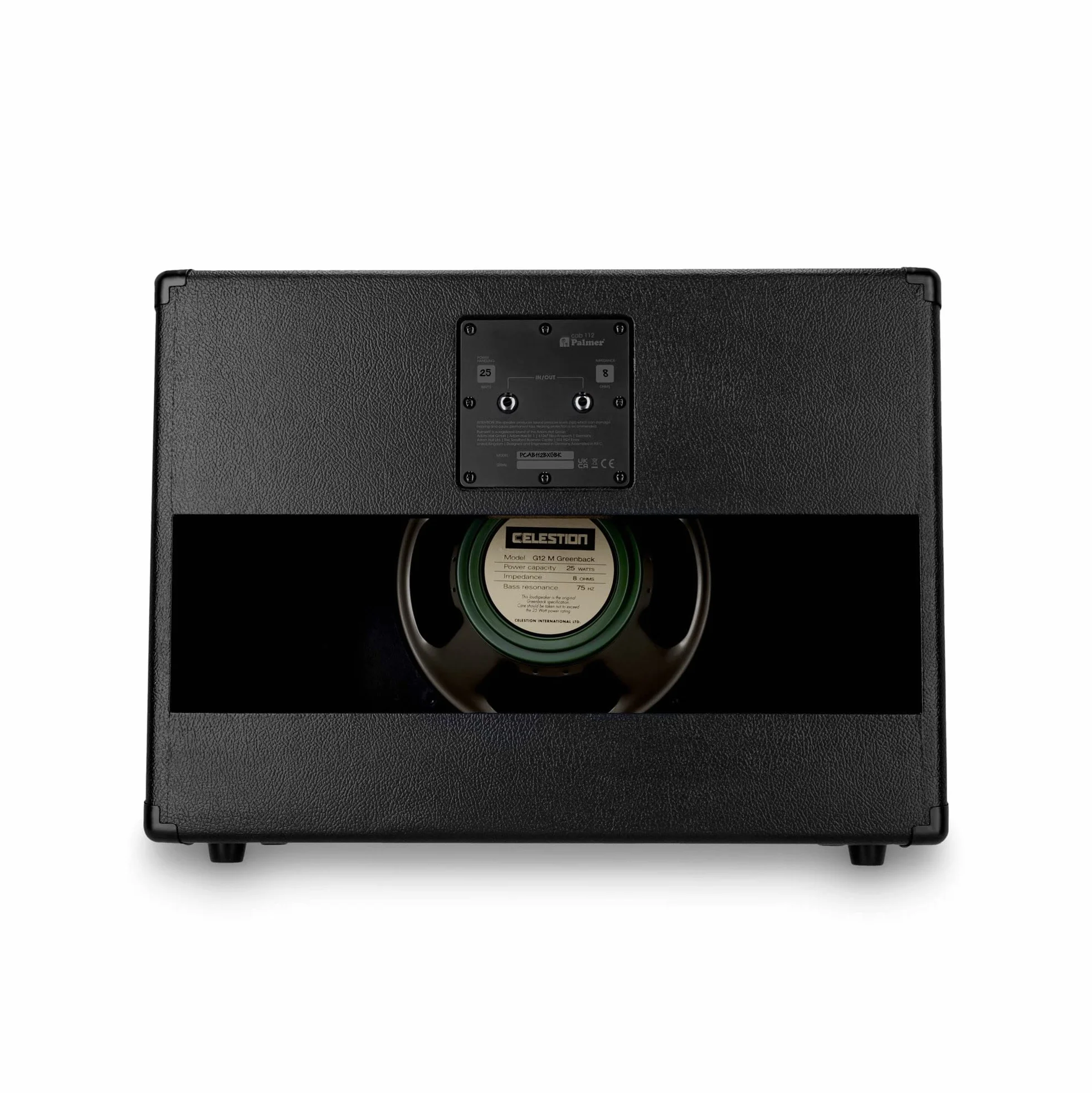 Palmer CAB 112 BX GBK - Caja de altavoces para guitarras con Celestion Greenback 1 x 12, apertura trasera