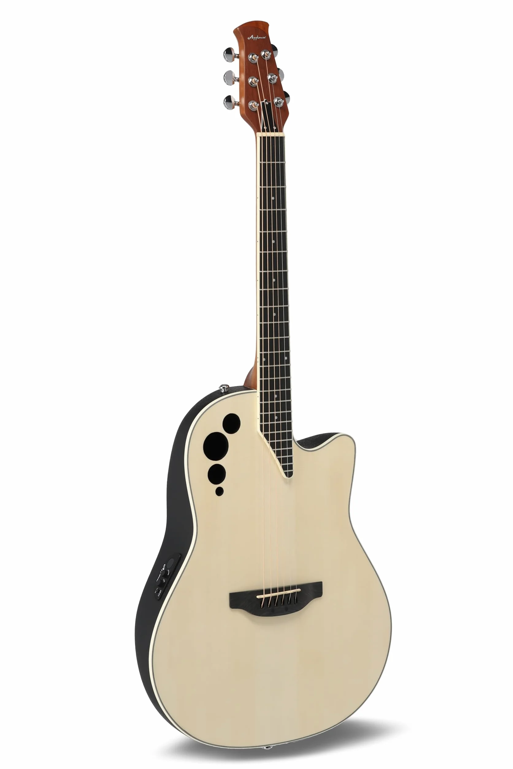 Applause Guitarra electroacústica Spirit - tapa de abeto seleccionada - cuerpo Lyrachord de profundidad media - Cutaway - Preamplificador AP2T + afinador - Natural - AAE-044-4S