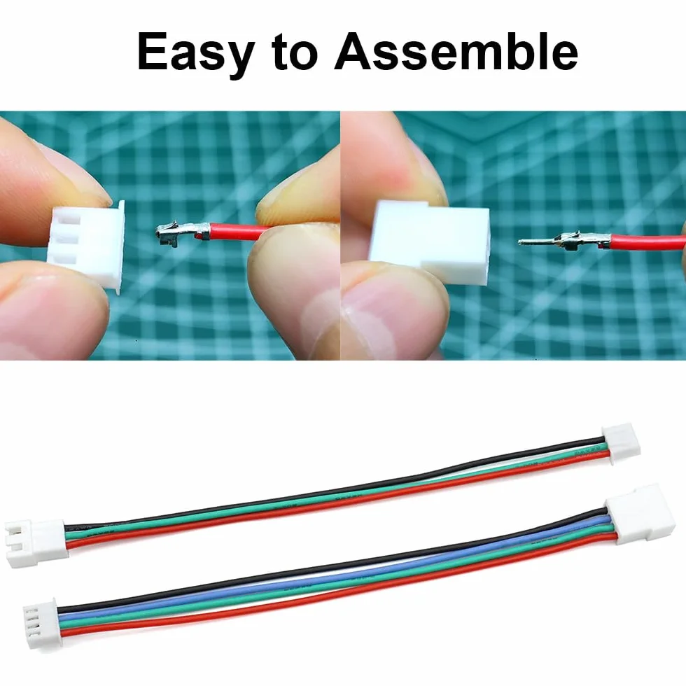 Conjunto de conectores XH 2,54 mm, compatible con JST XH, 2,54 mm de paso, macho, hembra, conectores y cables de silicona pre-crimpados de 22 AWG, cables de 2, 3, 4, 5, 6 pines