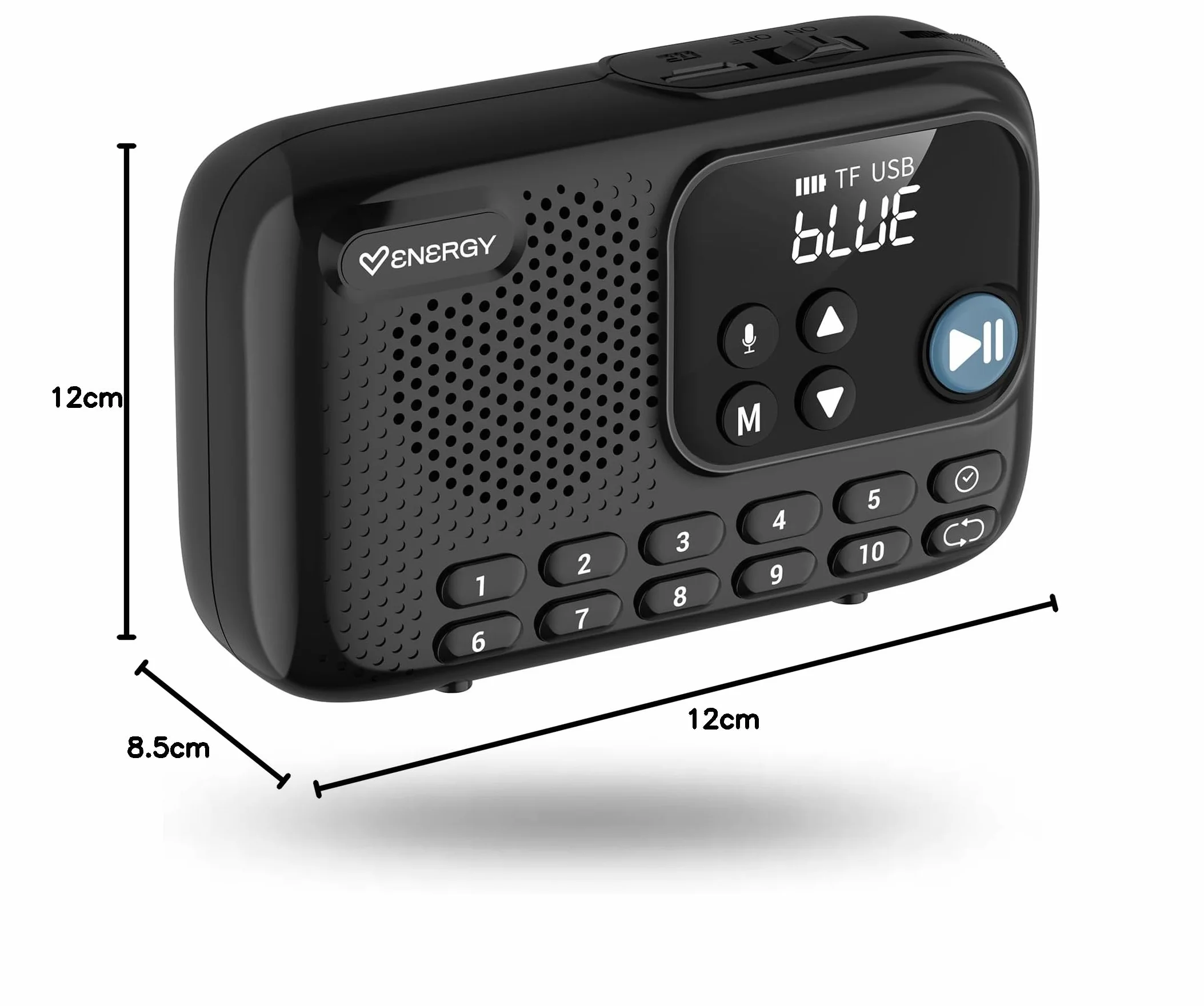Energy Sistem TunerGo Radio - Radio portatil FM con Bluetooth, batería Recargable, Salida minijack, Antena optimizada y Altavoz de 5W