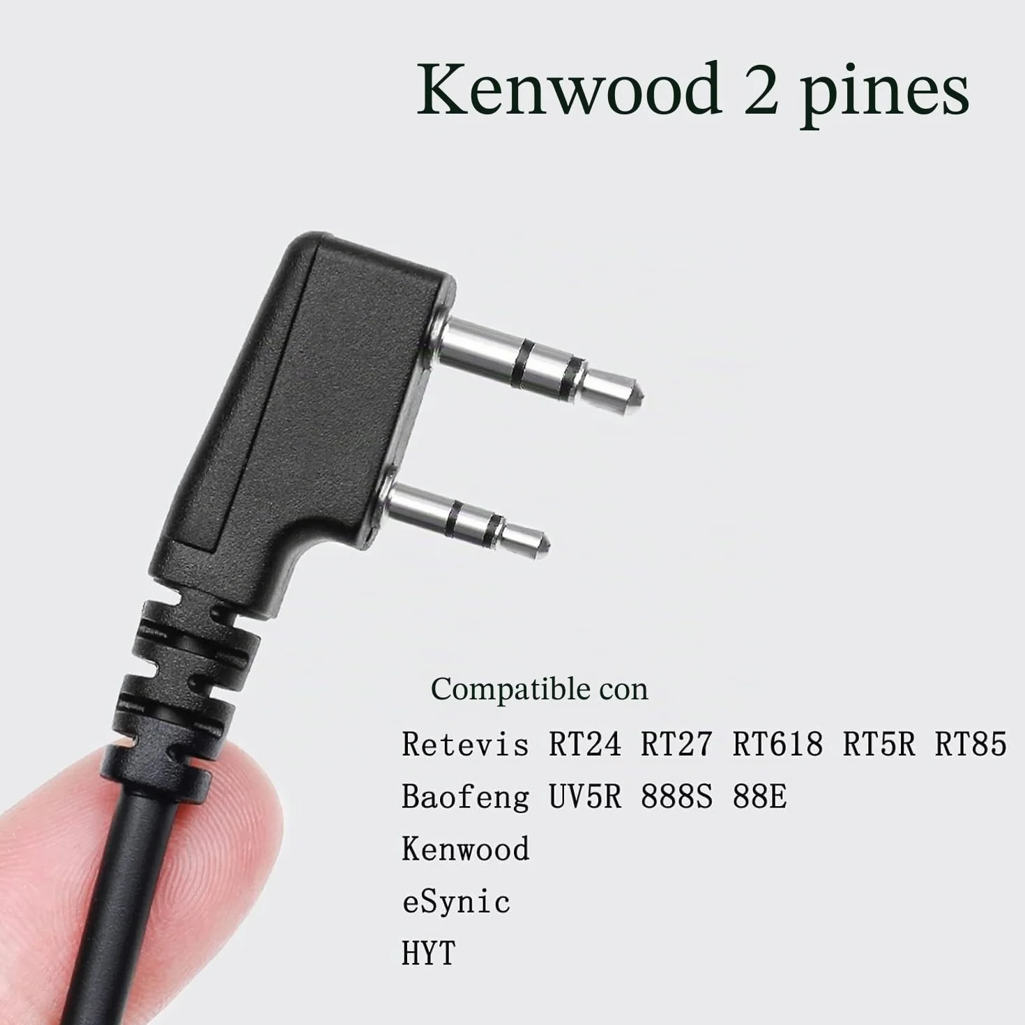 Retevis Walkie Talkie Auricular, Pinganillo Compatible con Baofeng UV-5R BF-888S RT24 RT622 RT27 RT619 Walkie Talkie 2 Pines Auriculars Transparente Tubo Acústico (2 Pacs)