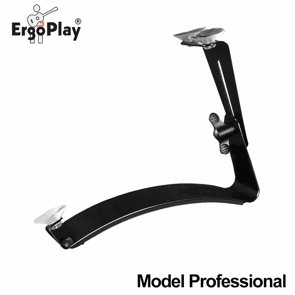 soporte para guitarra Michael Tröster – ayuda ergonómica para tocar guitarra clásica – regulable en altura e inclinación – con ventosas y láminas protectoras - para jugadores altos - negro