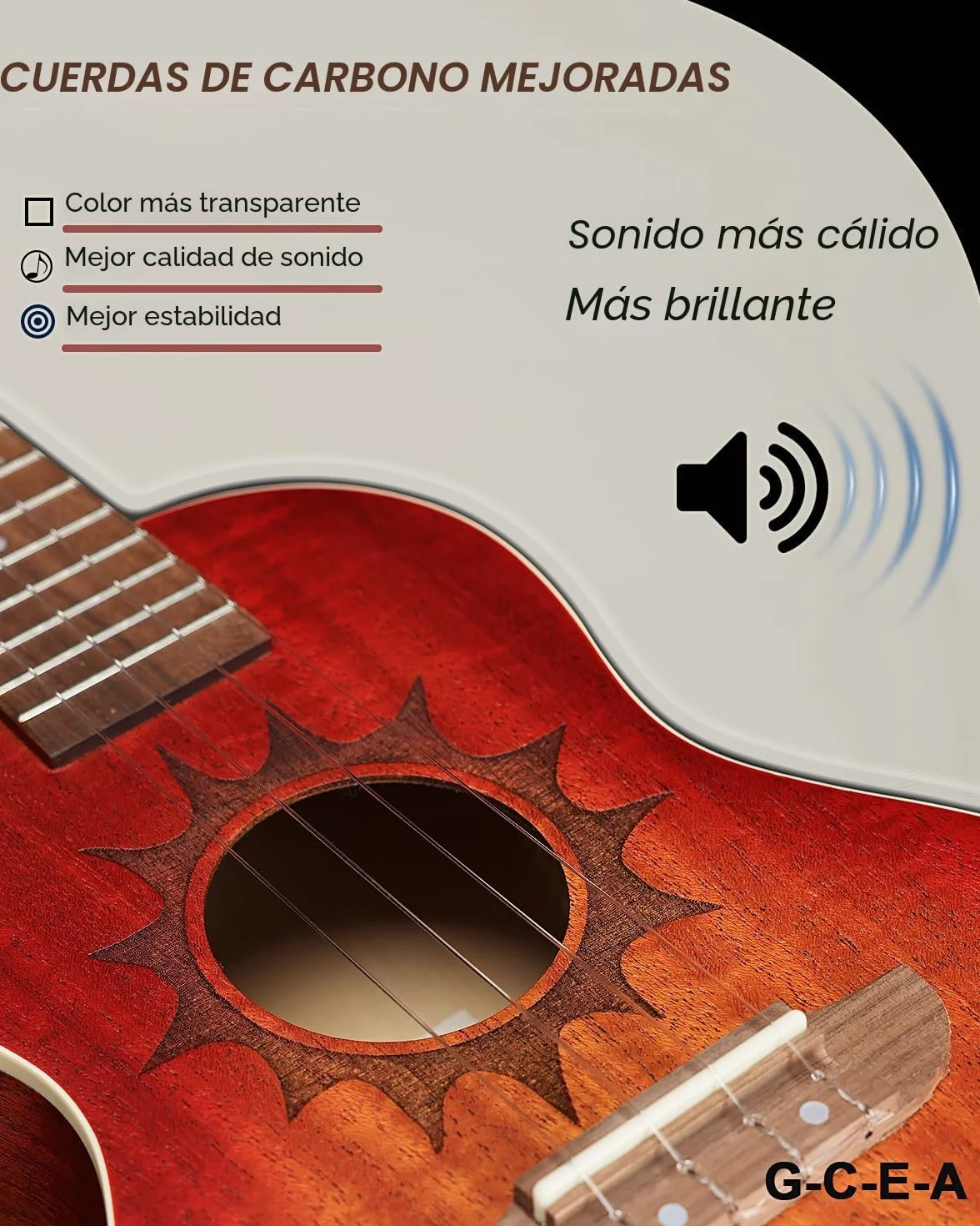 Winzz Ukulele Concierto Adulto 23 Pulgadas Principiante Set Madera De Caoba, Niños Principiantes, Ukelele Único Comprar Regalos (Cuerdas de Carbono, Mate Sunburst)