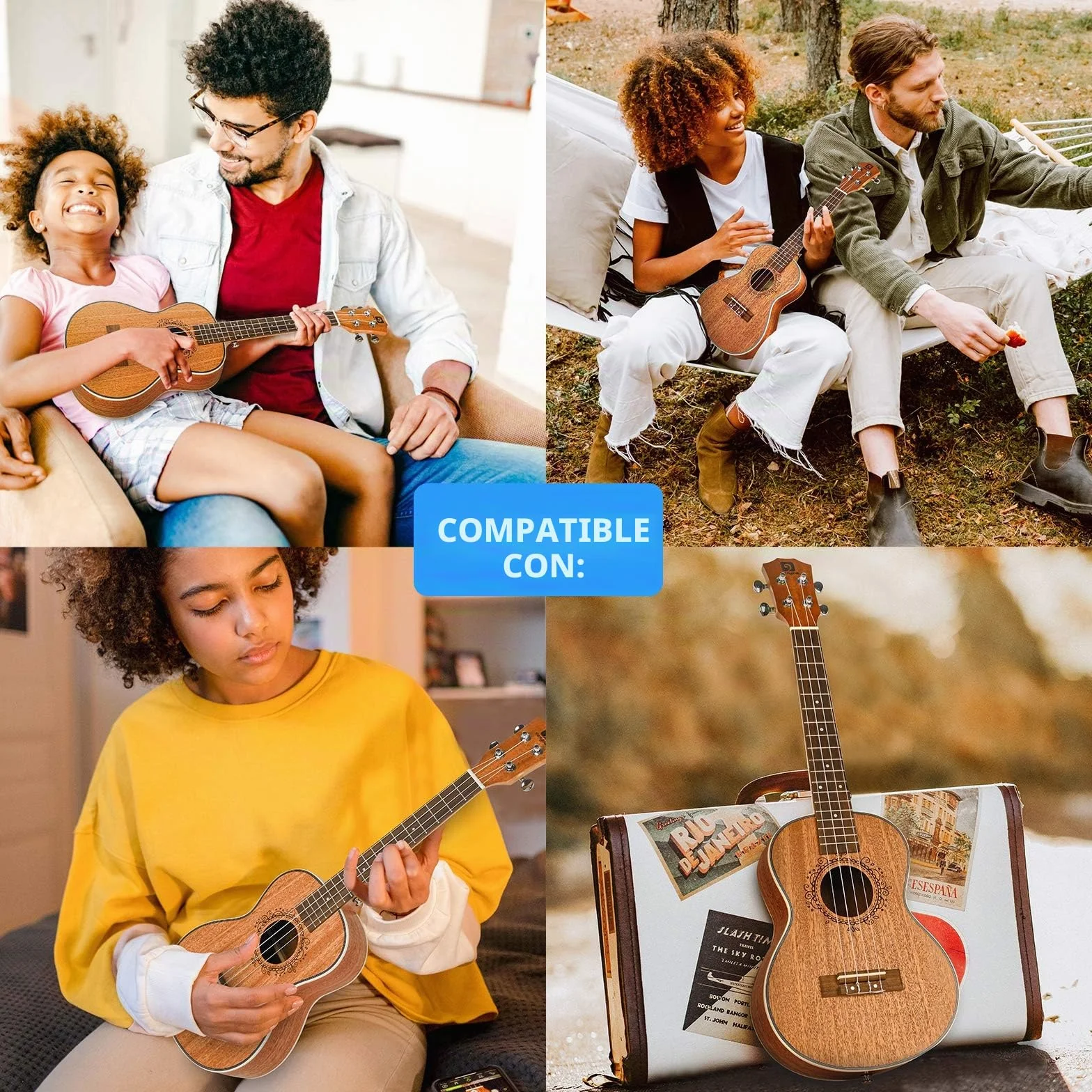 Vangoa Conciertos Ukelele Caoba 23 Pulgada Acústico Hawaiian Ukulele Kit para Principiantes, Estudiante, Intermedio