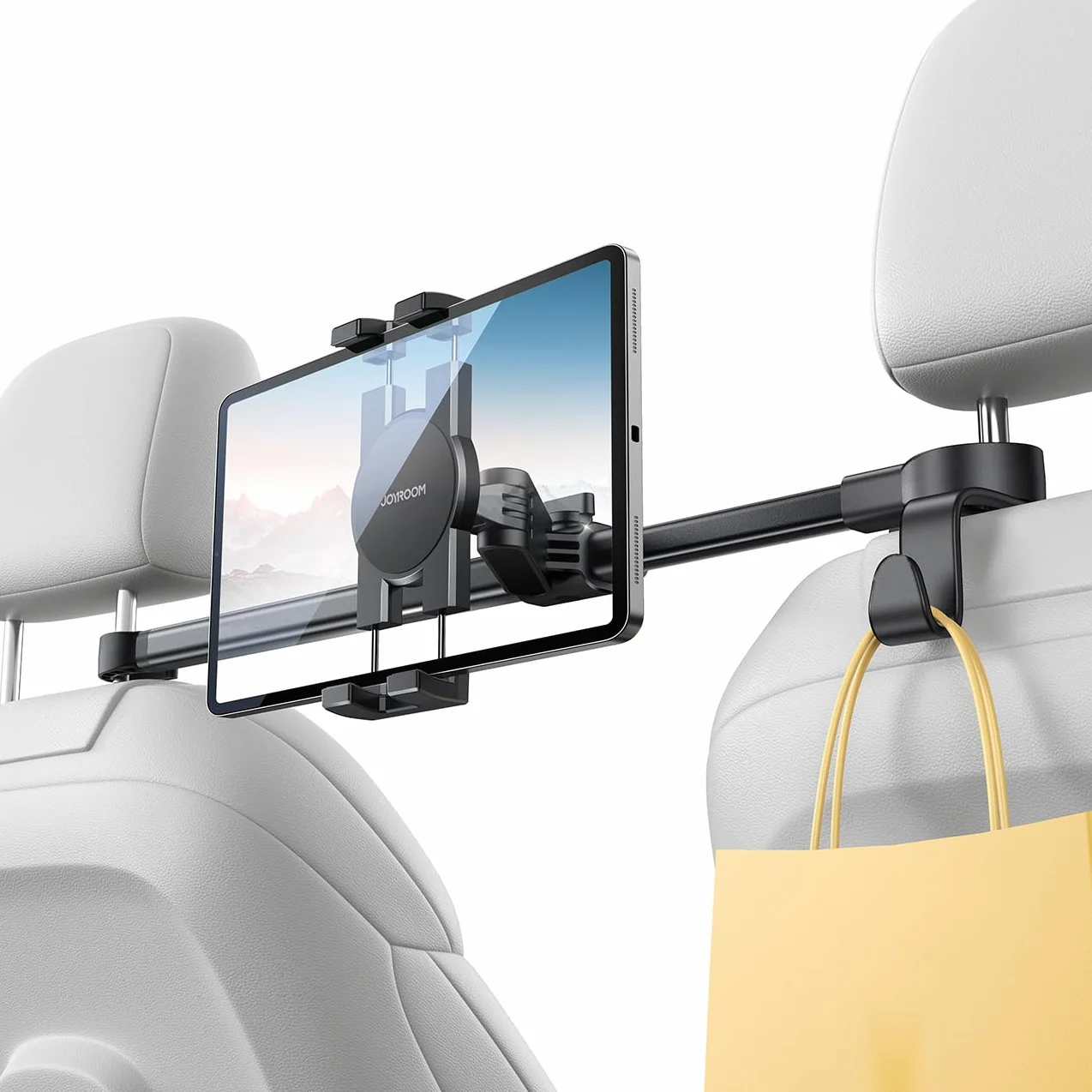 JOYROOM Soporte Tablet Coche con Fijación Bilateral – Soporte iPad Coche con Brazo Metálico para Tabletas y Smartphones de 4,7–12,9"