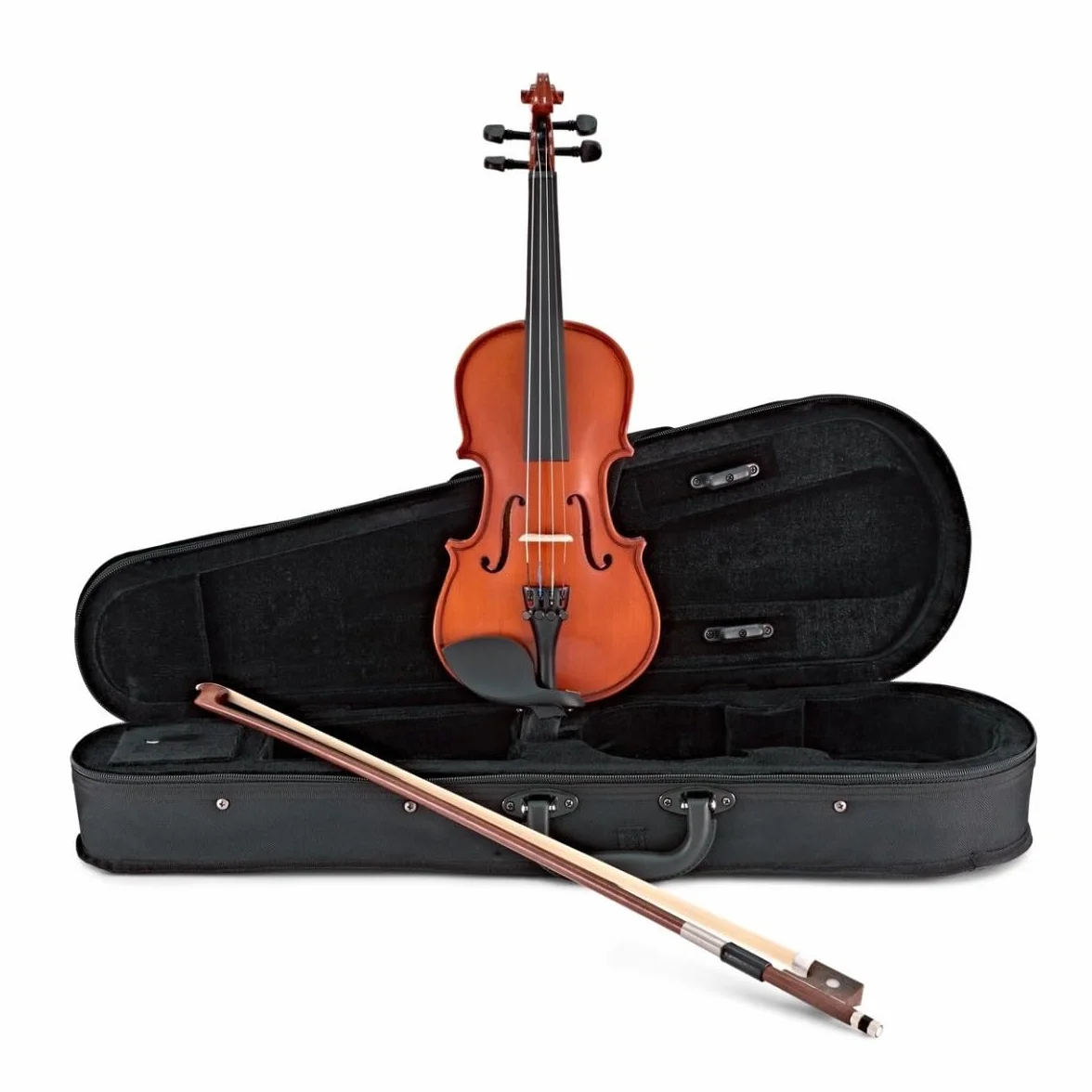 Violín de estudiante tamaño 1/4 de Gear4music con arco de resina y estuche