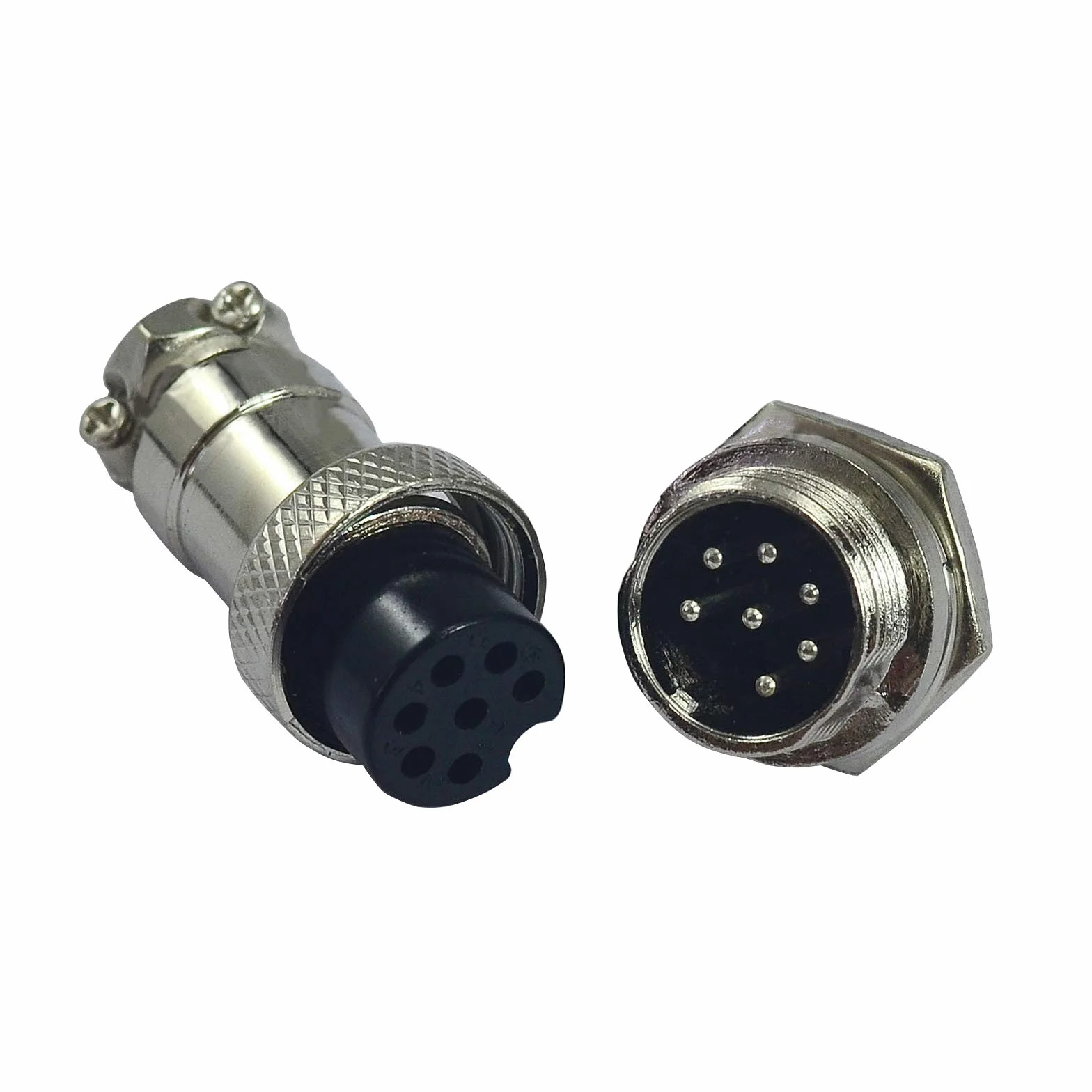 RIVERWELD 7 pines Conector hembra Enchufe de la aviación 16-7P Hombre + Mujer Metal Bloqueo automático 1Set