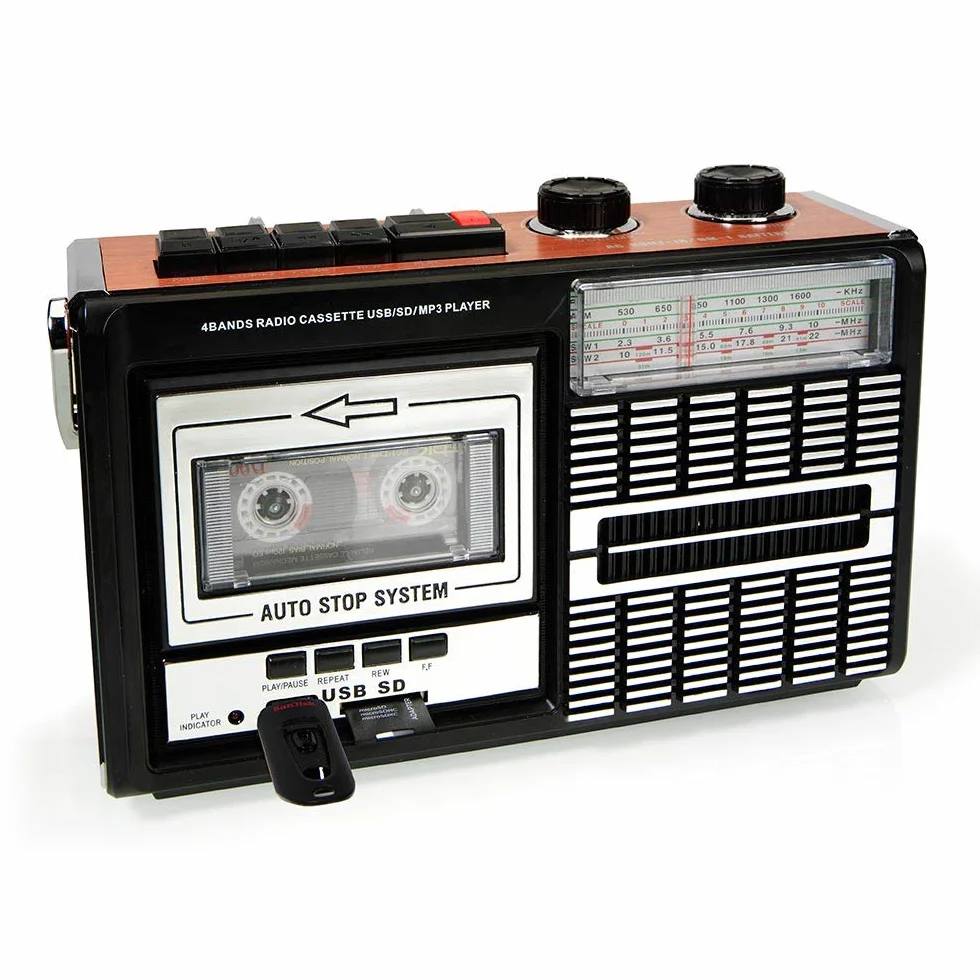 Ricatech PR85 Reproductor y grabadora de casetes Radio AM/FM/SW USB SD