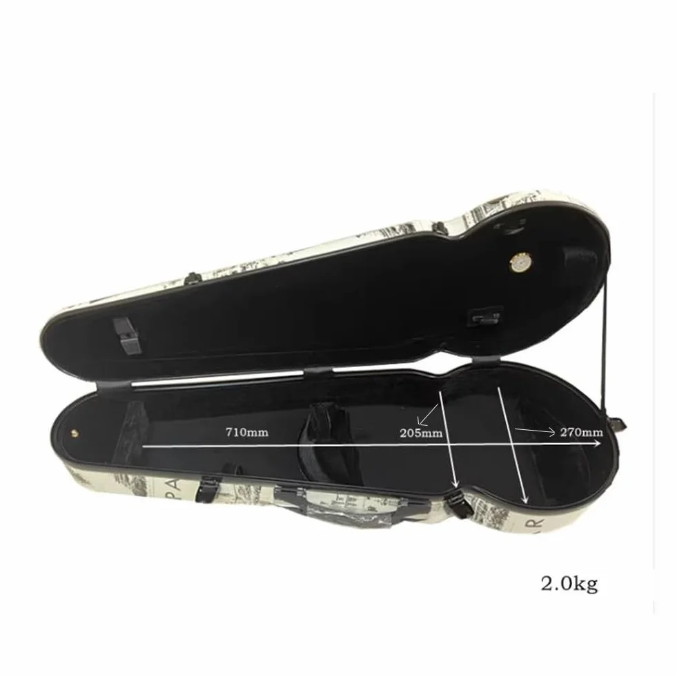 Estuche para Viola de 15-17 Pulgadas, de Fibra de Carbono, con Carcasa rígida, protección para el Almacenamiento, termómetro Integrado y Correas Dobles para el Hombro.(Silver)