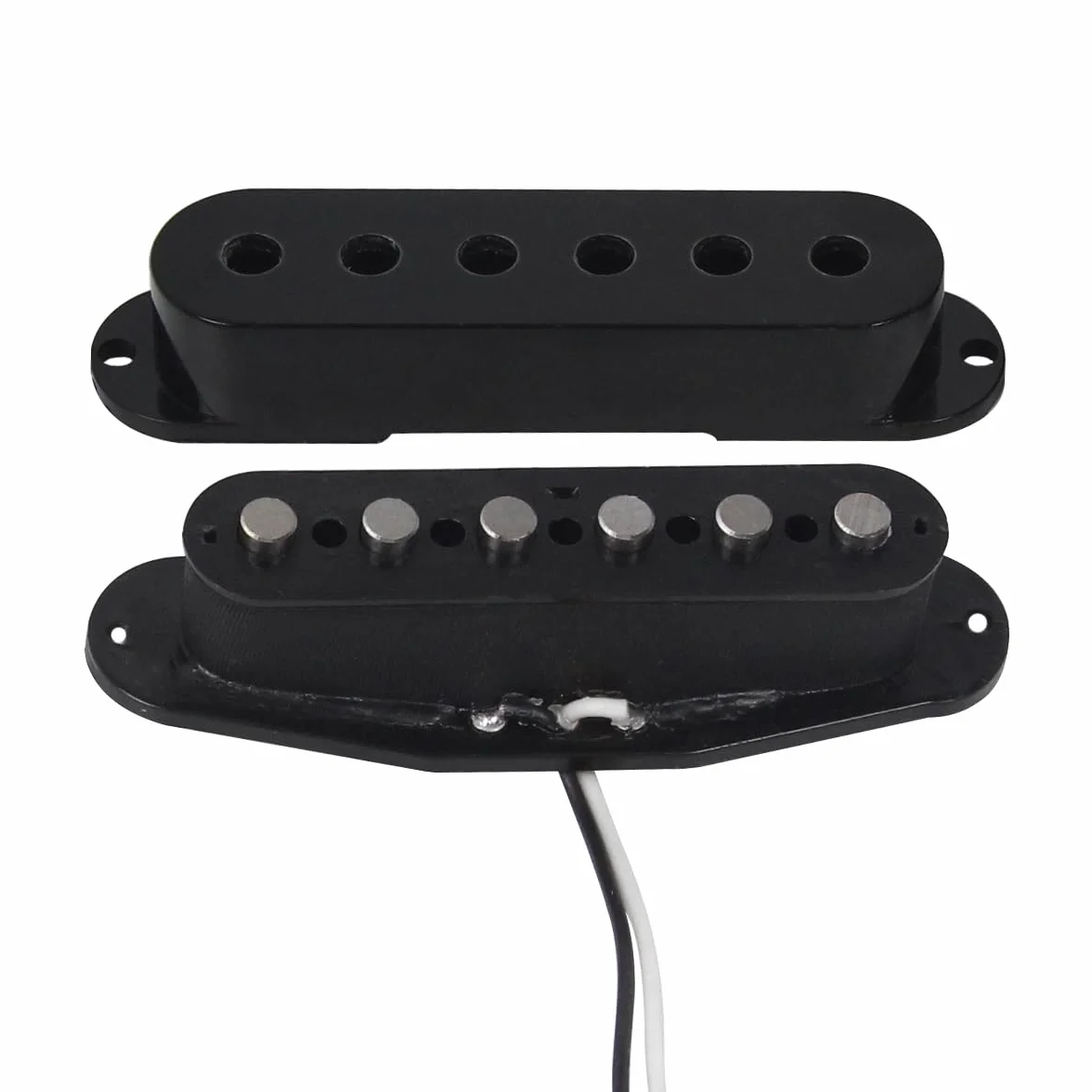 FLEOR Alnico 5 HSS Single-Coil+Humbucker Pickup Neck+Middle+Bridge Pickup Set (14-15K), color negro