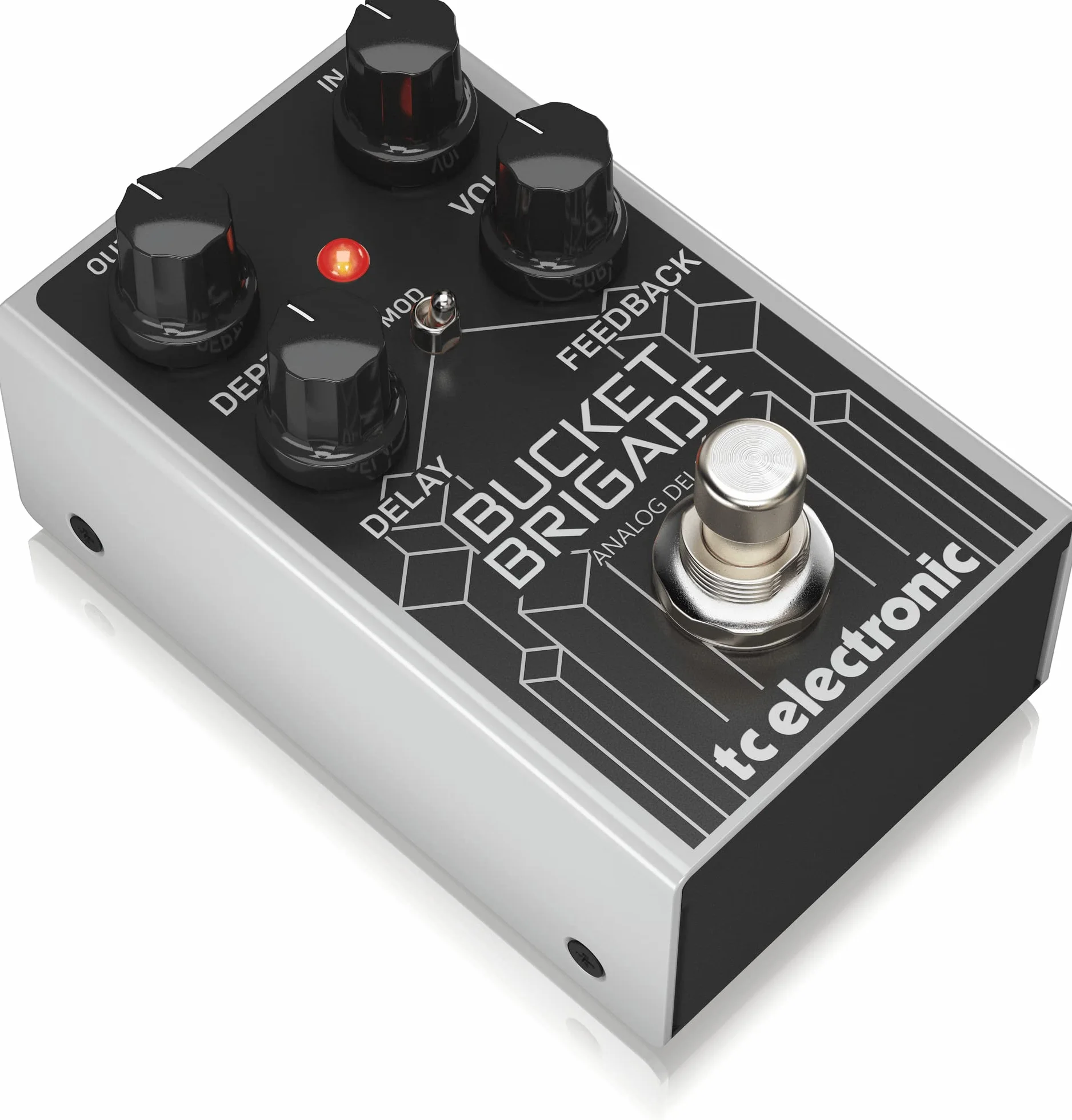TC Electronic BUCKET BRIGADE ANALOG DELAY Pedal de retardo BBD analógico con tiempo de retardo de 600 ms, repeticiones cálidas, modulación opcional y control de profundidad