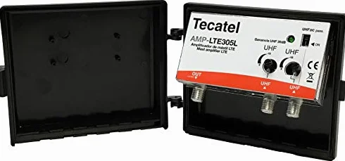 Amplificador de Mástil 2 Entradas UHF 1 Salida 30dB con LTE 5G