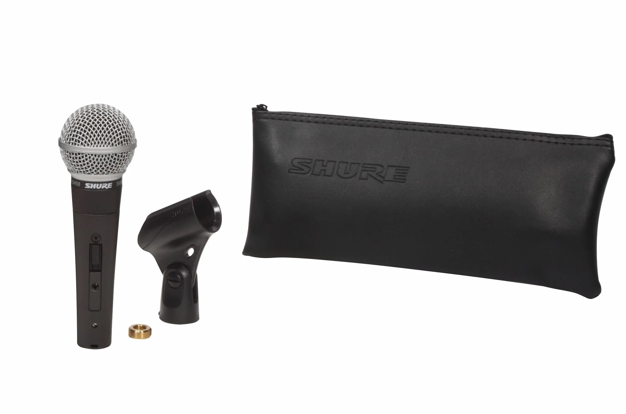 Shure SM58SE Micrófono Vocal dinámico cardioide con Interruptor de Encendido y Apagado, Filtro Pop Incorporado, Clip de micrófono A25D, Bolsa de Almacenamiento, Conector XLR de 3 Pines