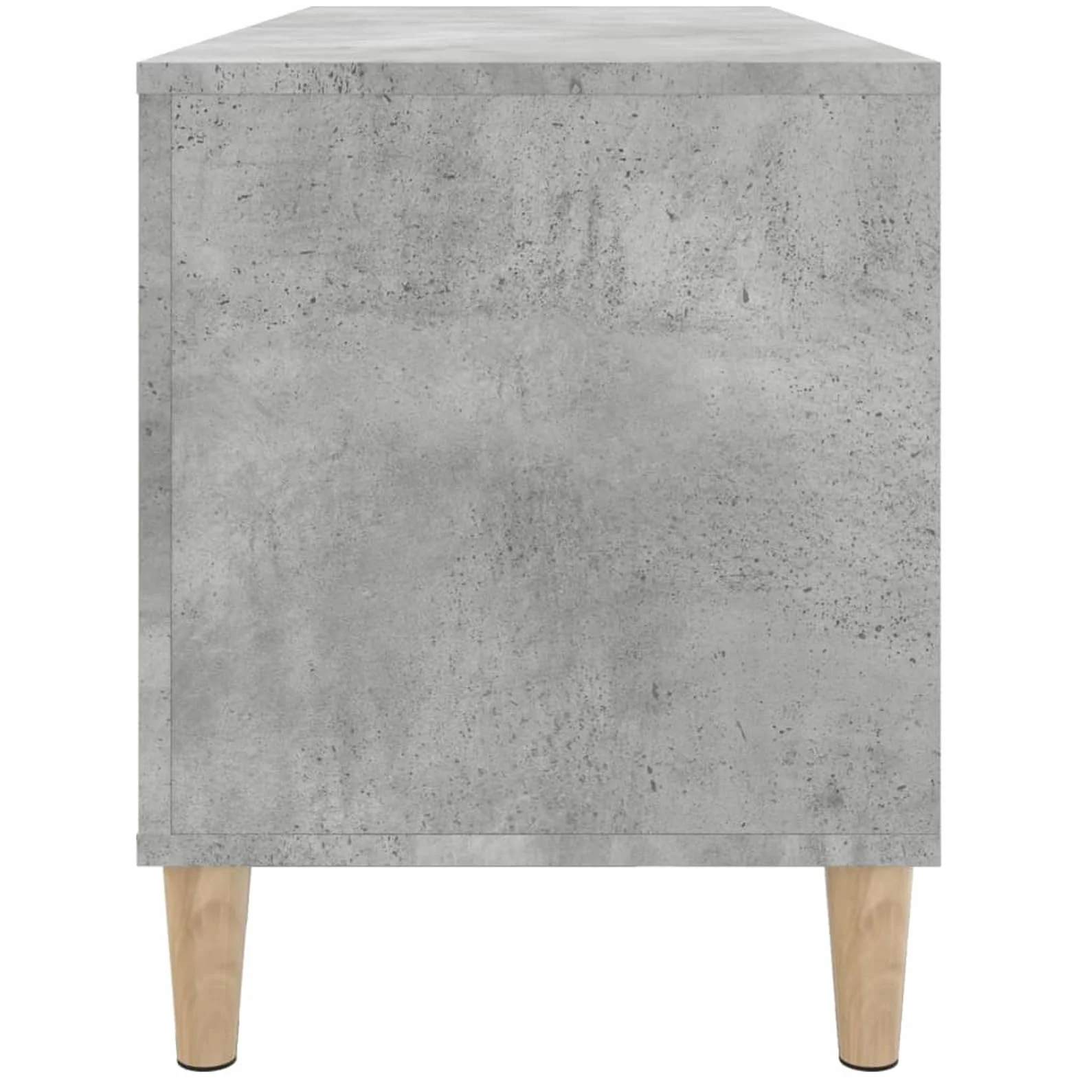 IKAYAA Mueble de Discos de Madera 100x38x48 cm, Tocadiscos de Vinilo Stand, Estanteria CD, Mueble para Discos y Vinilos, Gris Hormigón