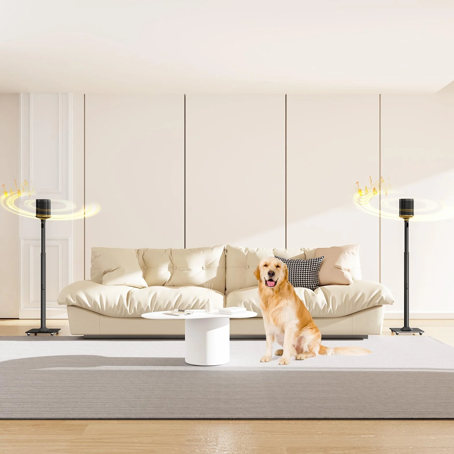 ELIVED Soporte de Altavoz para Era 100, Sonos One, One SL Play: 1, Altura Ajustable de 86,8 a 110,3 cm, Soporte de Altavoz, 1 par, EV5024