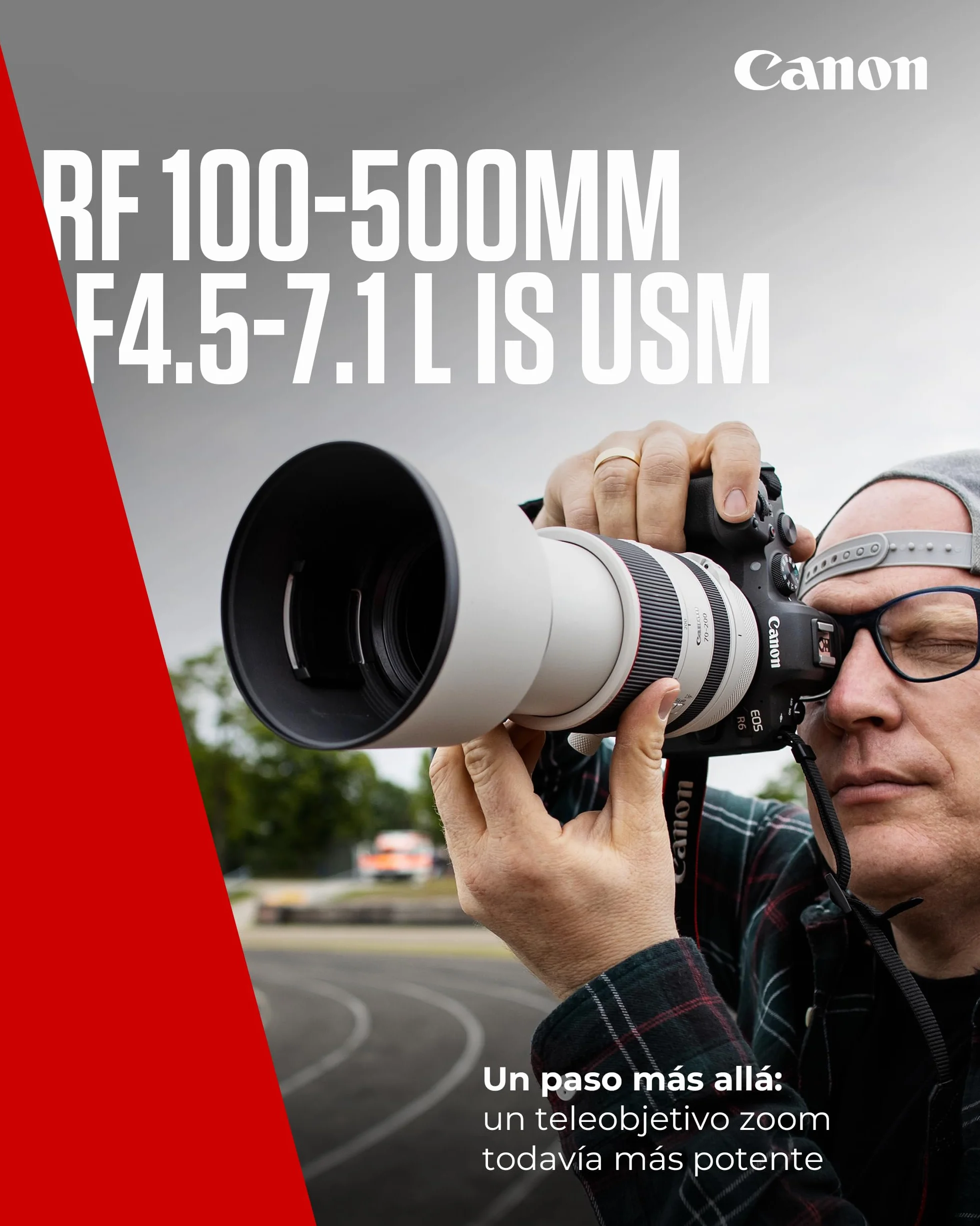 Canon Objetivo RF 100-500mm F4.5-7.1L IS USM - Lente Zoom Teleobjetivo Serie L, Ideal en Viaje y Naturaleza, Ligero, AF de Motores USM y estabilizador óptico 5 Pasos, Compatible Sistema EOS R, Negro