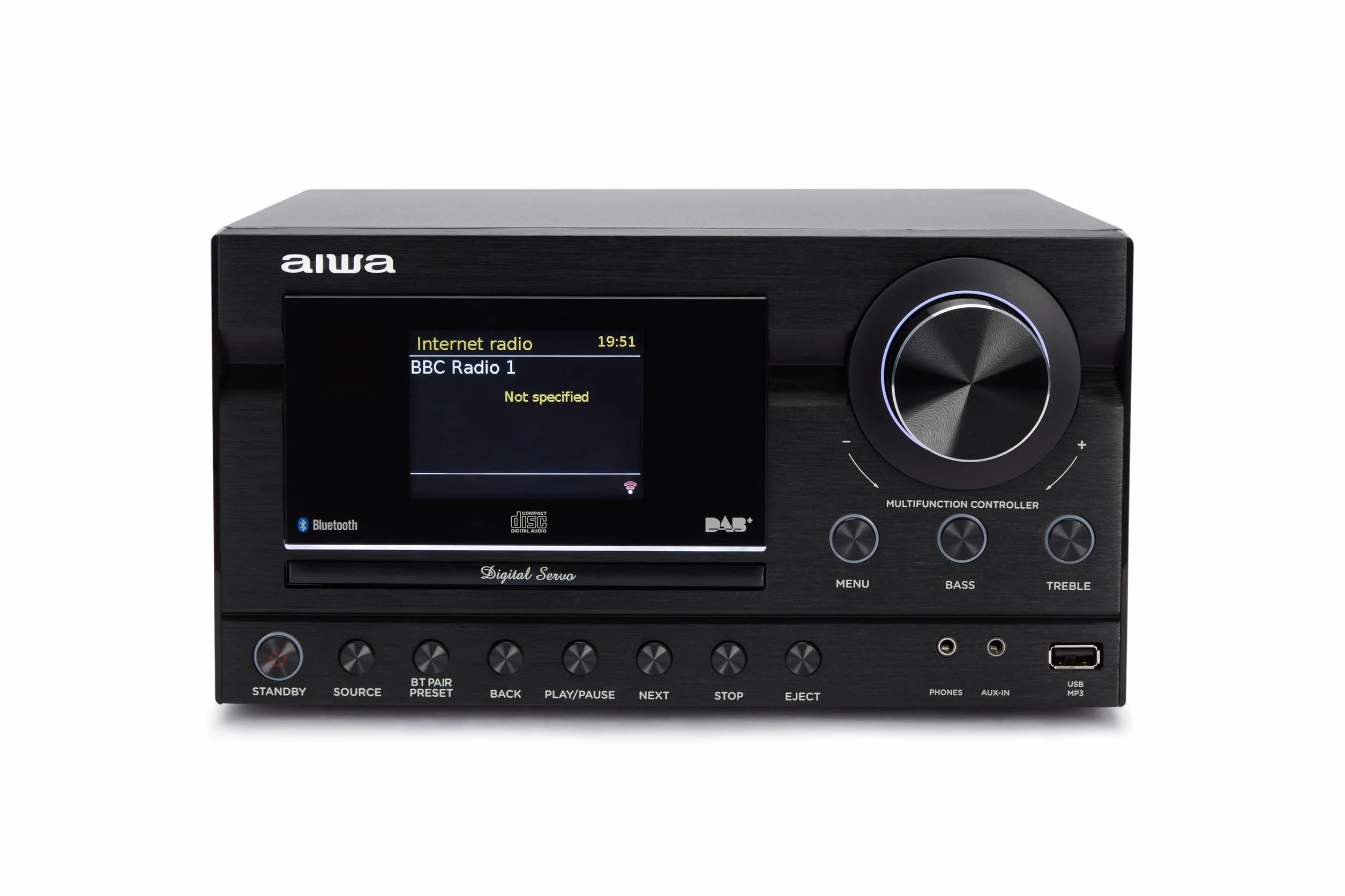 AIWA MSBTU-900DAB Sistema HiFi 100W RMS Microcadena Bluetooth 5.2 WiFi Radio Internet Dab+ FM RDS CD MP3 USB HDMI ARC