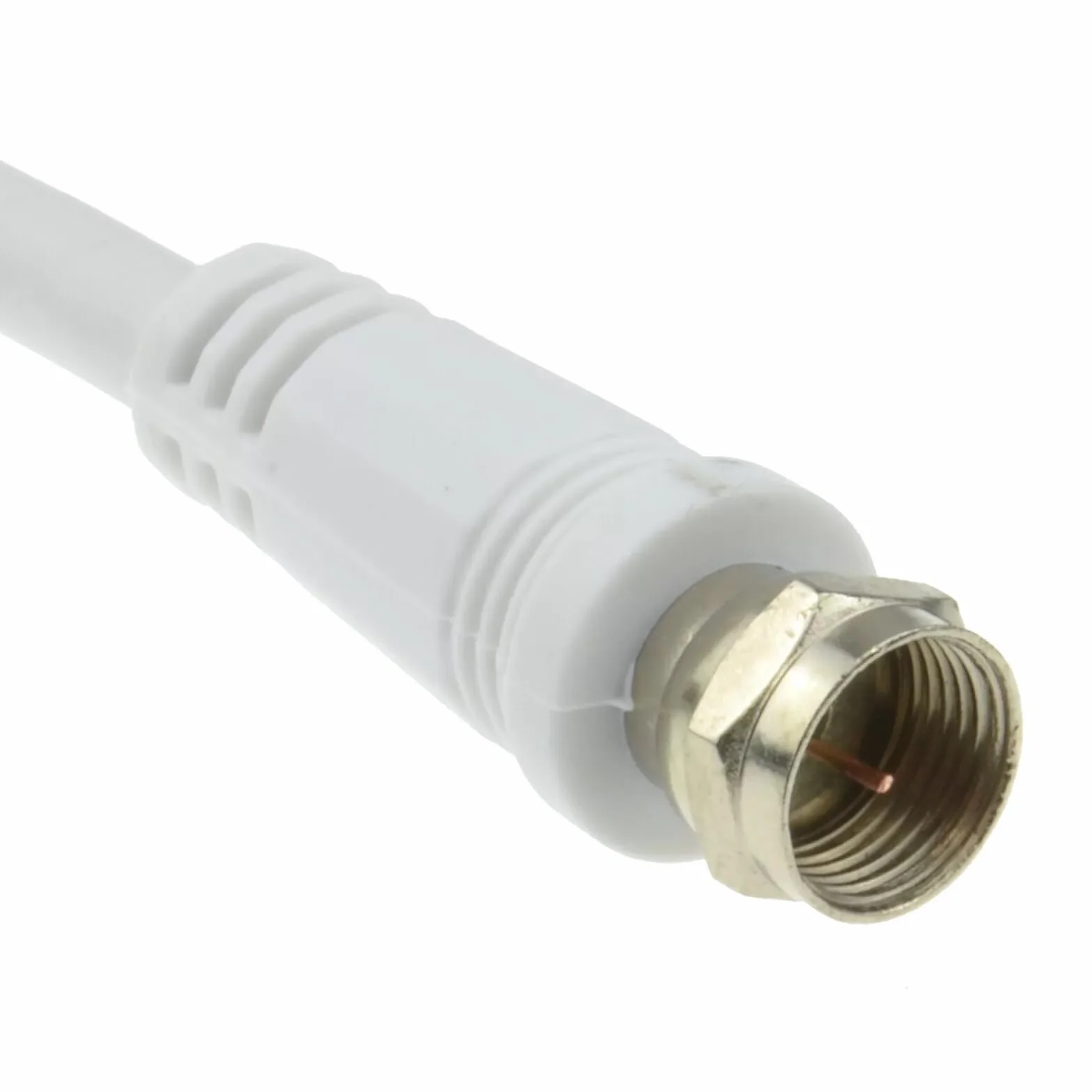 TECHZOCO Cable Antena-satelite, Cable TV Sat 75 Ohm, Conector RF coaxial Hembra a Conector Tipo F Macho, Sat Freesat Sky Virgin BT TV HDTV DVB DVD Radio/Coax, 70 dB, Blanco,1.50 Metros