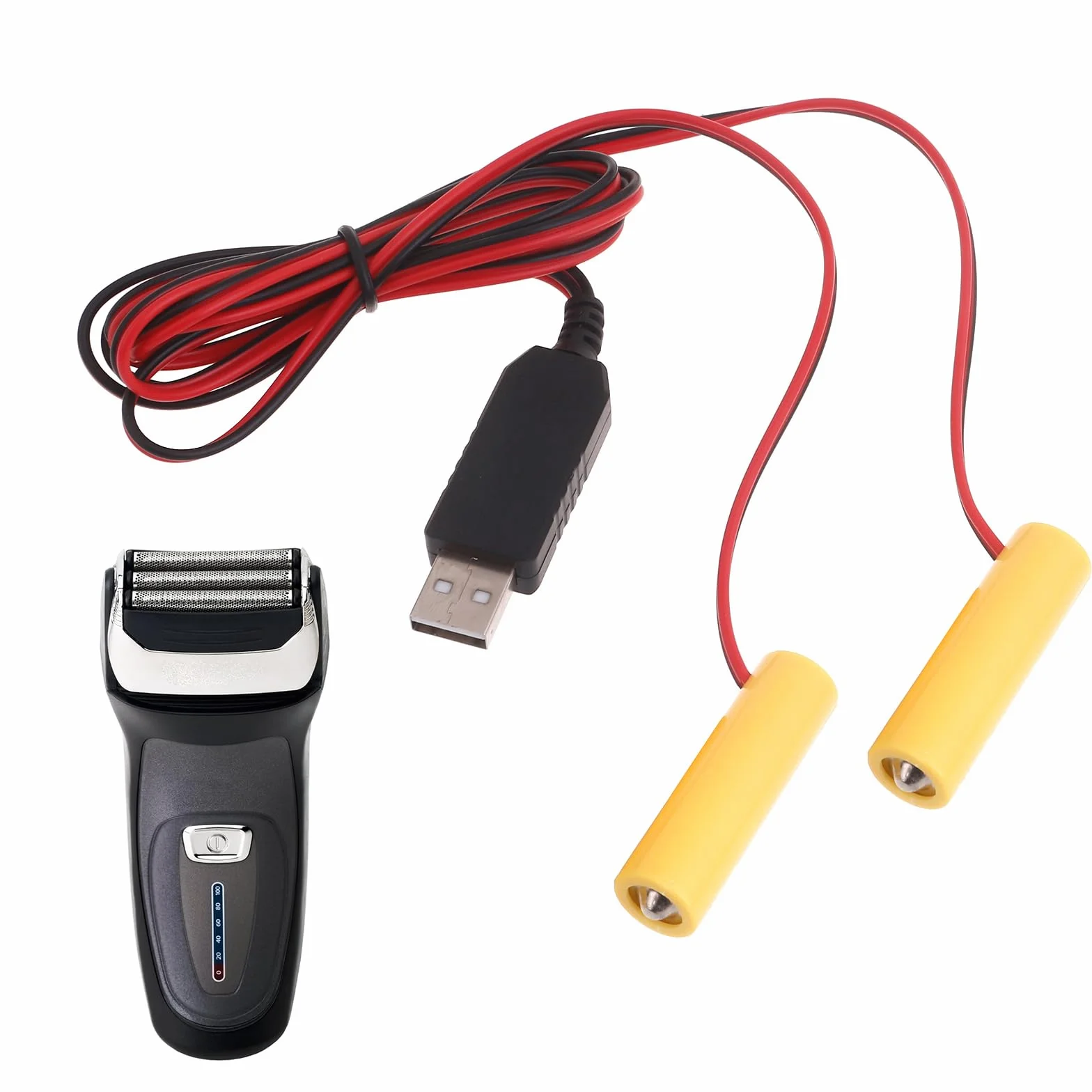 Convertidor de Corriente USB 2 en 1, eliminadores de Pilas AA, reemplaza 1 Uds, Pilas AA LR6 de 1, 5 V para luz LED con Control Remoto, Ahorro de batería