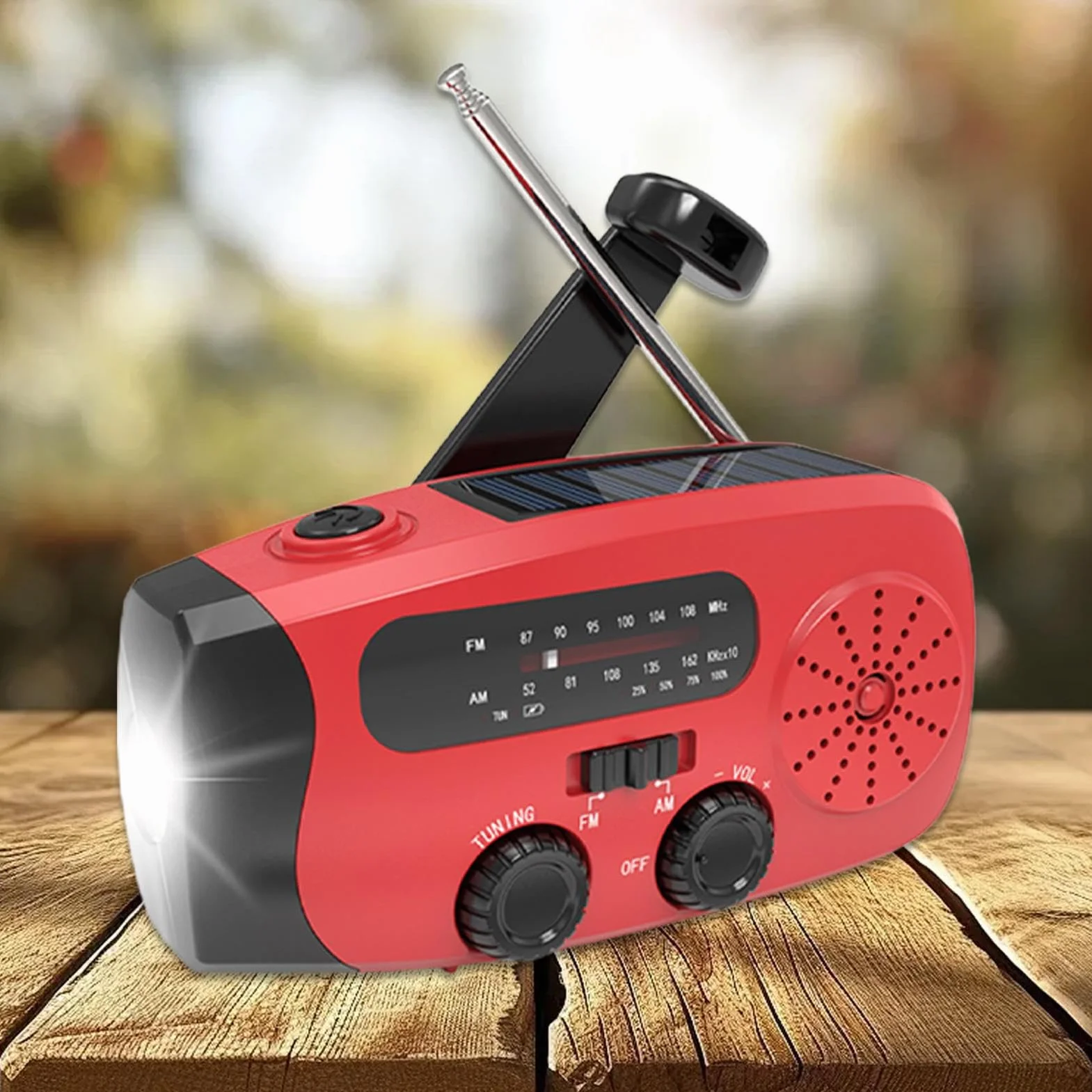 Radios Pequeños Portátiles AM FM, Radio Solar con Manivela Manual, Reproductor MP3 USB para Emergencias