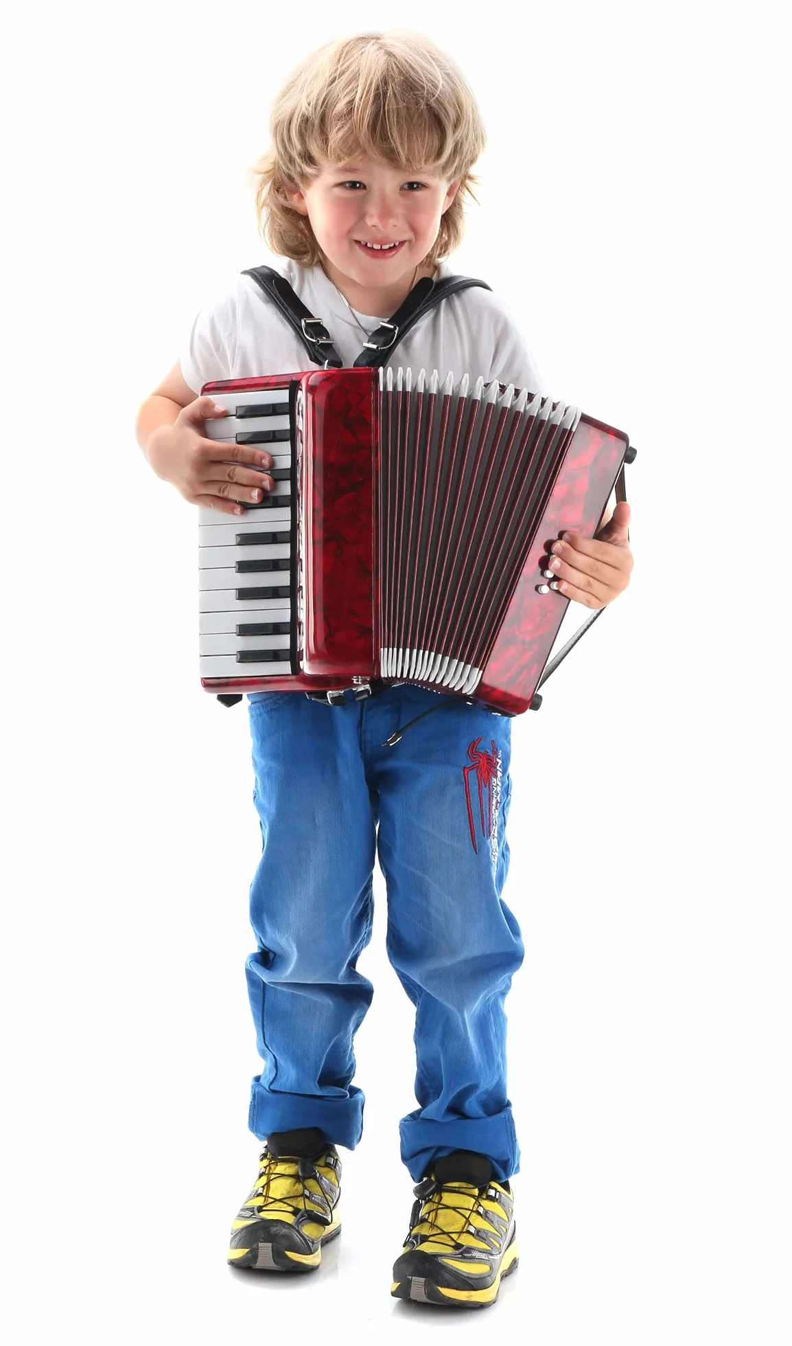Acordeón Classic Cantabile Secondo Junior 8 Bajos (22 Teclas de Agudos, 8 Teclas de Bajos, incl. correa y funda) rojo