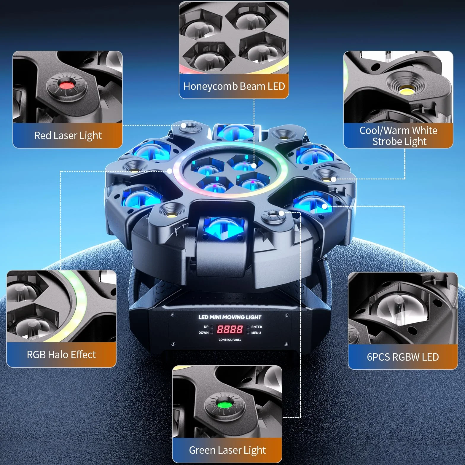 180W Cabezas Moviles LED Beam Luz Discoteca RGBW DMX Iluminación de Escenario Focos de Efecto para Fiesta DJ Clubes Navidad