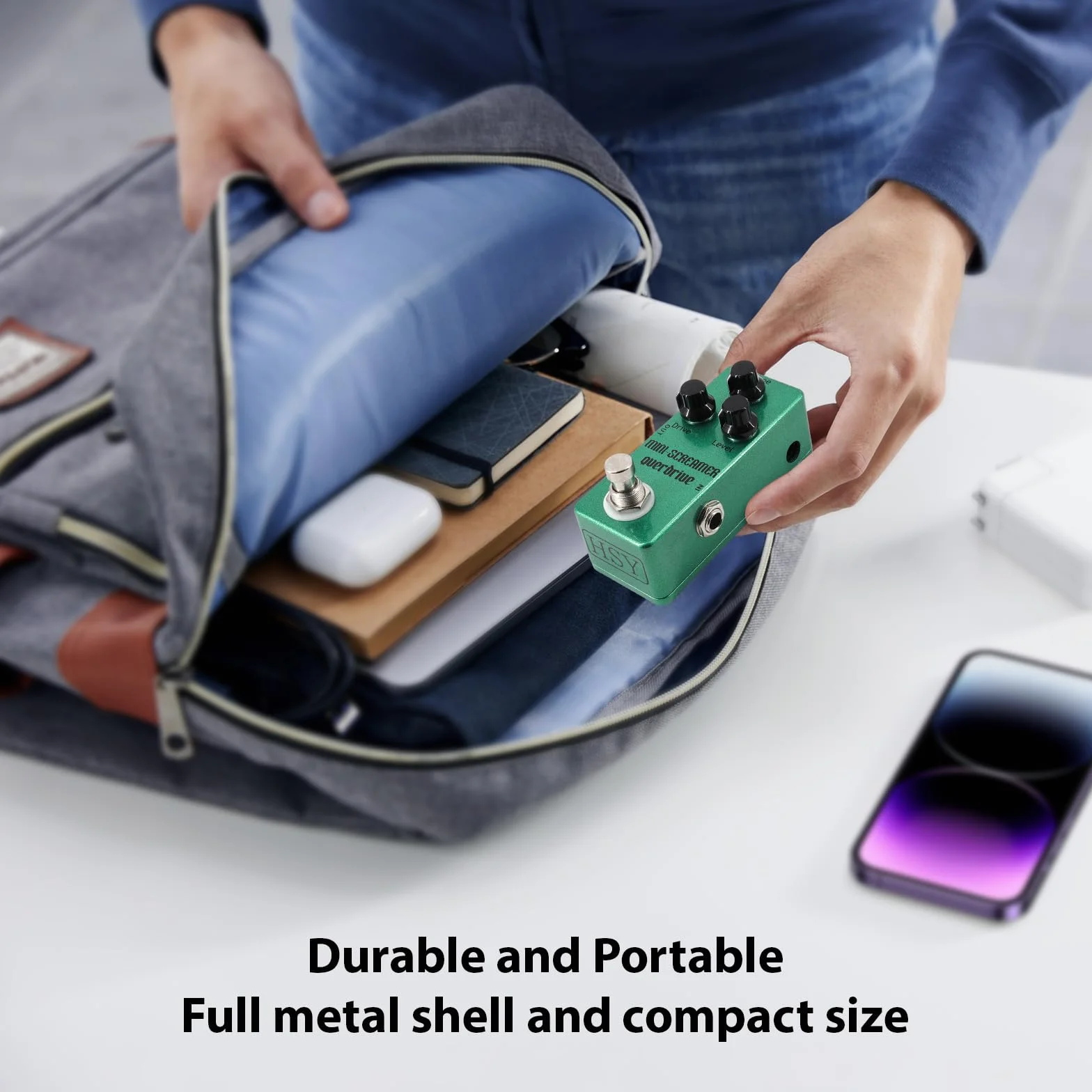 Btuty pedal de guitarra reducción de ruido de guitarra Pedal de efectos de guitarra eléctrica Interfaz de entrada/salida Mini efecto de reducción de ruido de guitarra