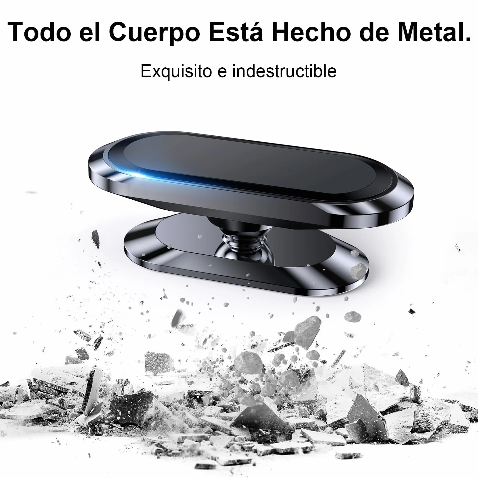 Coolpow Soporte Magnetico Movil Coche [2 Piezas],Soporte Movil Coche Iman Fuerte para Salpicadero 360°Rotación,Suporte Telemovel Carro para iPhone 17/16/15/14 & Smartphone,Incluye Placa Metal Adhesiva