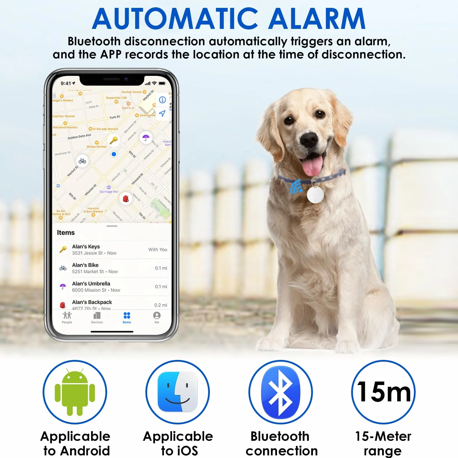 2 Pcs Localizador GPS Bluetooth 5.2 Inteligente para Llaves, Carteras, Mascotas y Maletas, con Alarma Sonora, Búsqueda Bidireccional, Batería Reemplazable, Alcance 15 m, Compatible iOS y Android