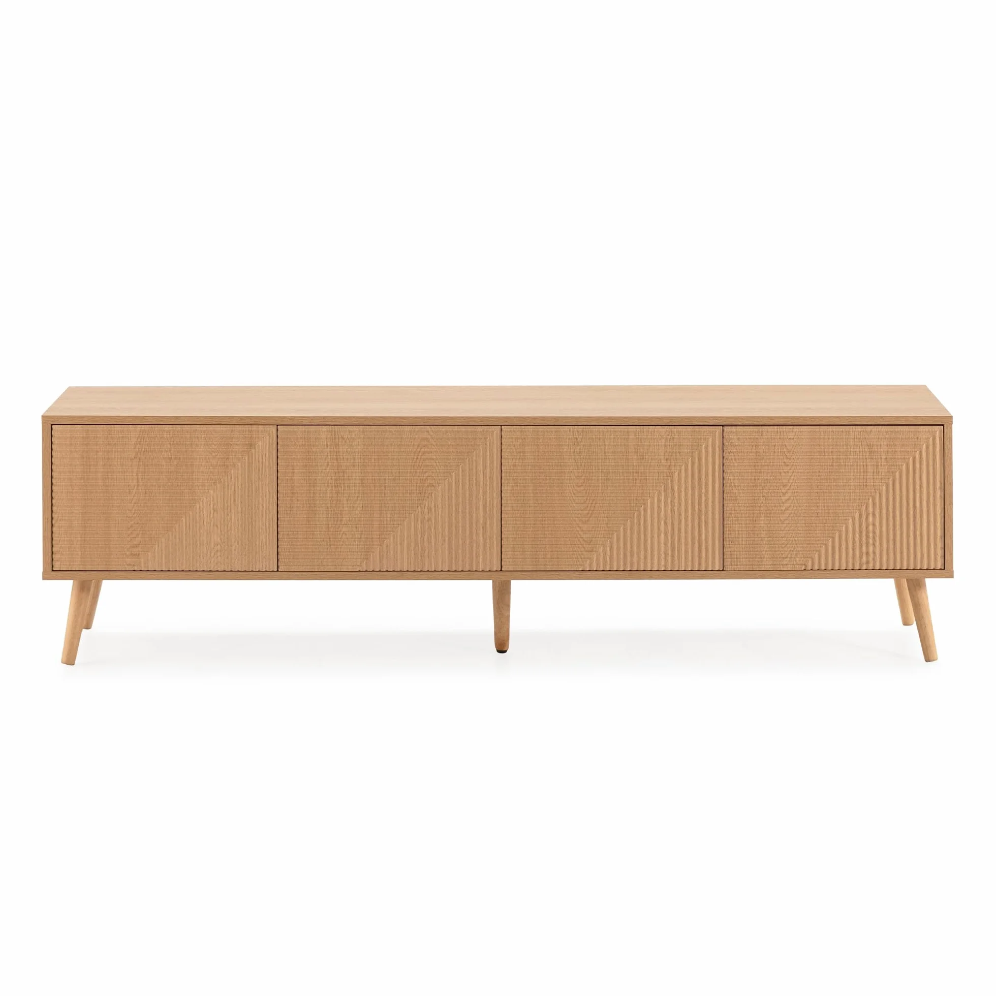 HOMN LIVING Mueble TV Telmo 4 Puertas Color Roble, 160 cm (Ancho) 40 cm (Profundo) 45 cm (Altura)