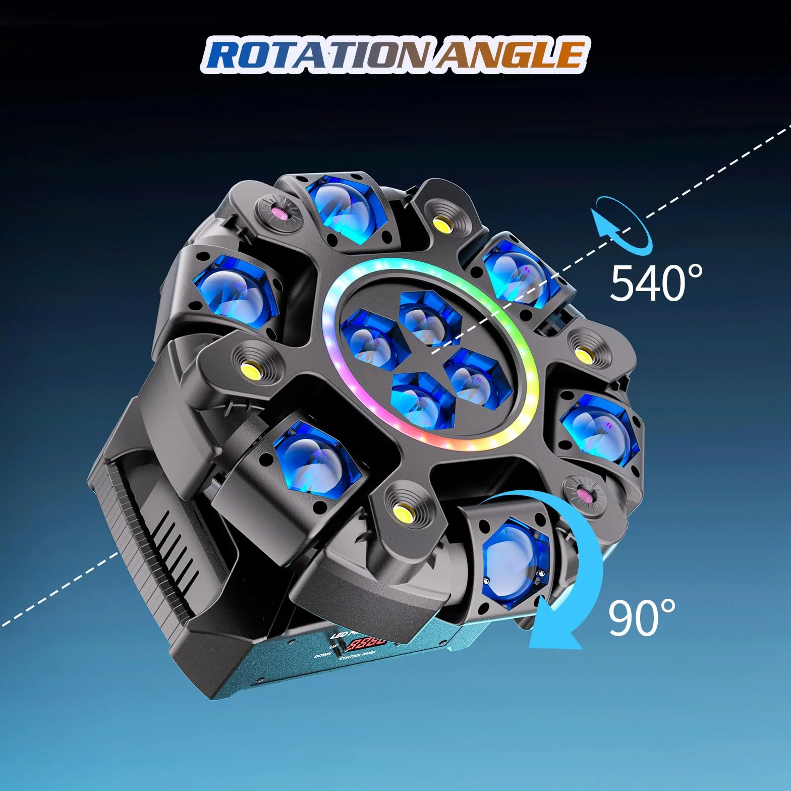 180W Cabezas Moviles LED Beam Luz Discoteca RGBW DMX Iluminación de Escenario Focos de Efecto para Fiesta DJ Clubes Navidad