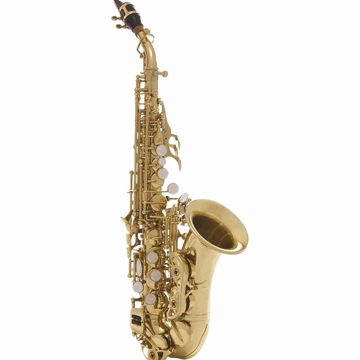 Saxofón Soprano Curvado de Madera Dorado Do
