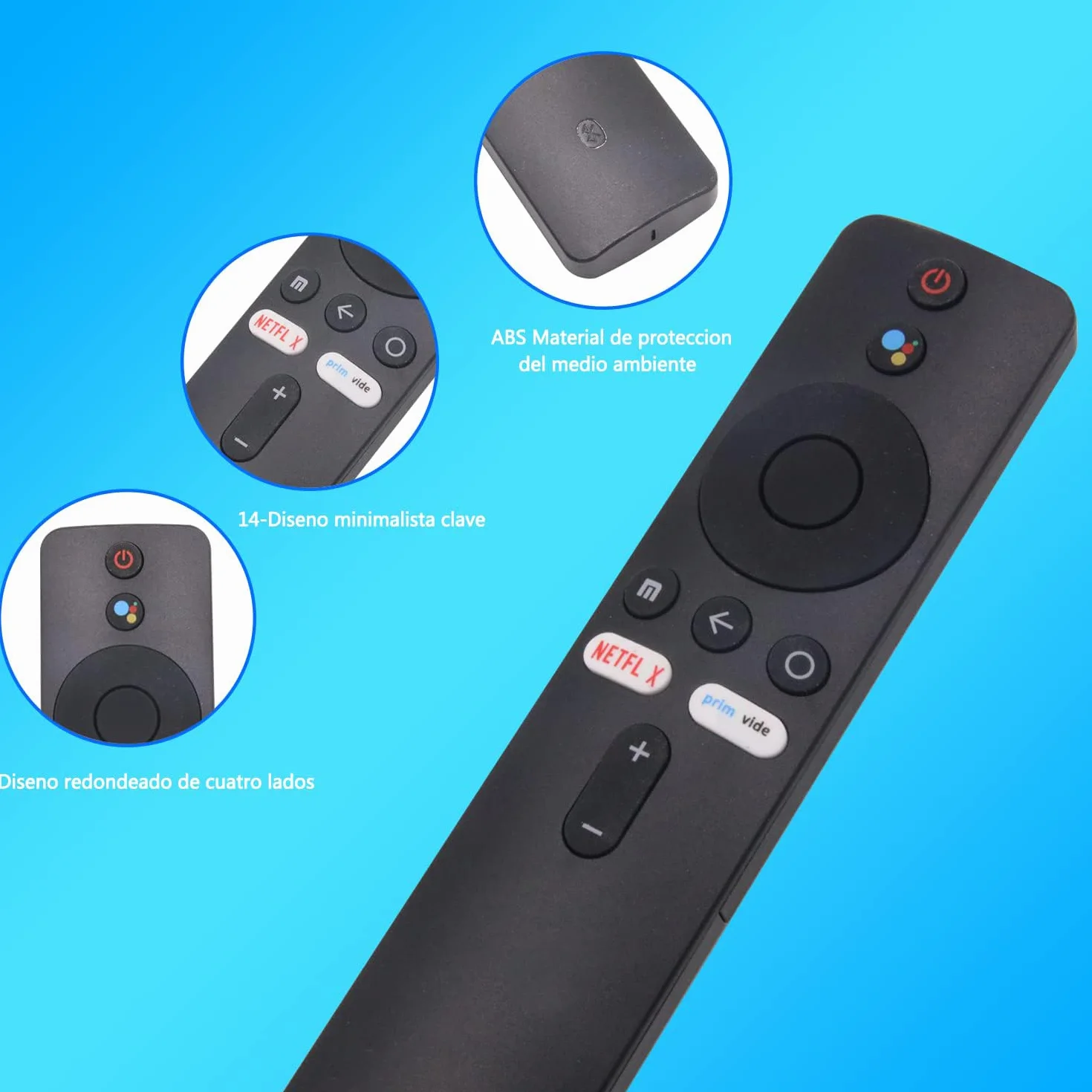 FOXRMT Mando para Xiaomi Mi TV Stick/Mi Box S 4K Bluetooth Control por Voz Asistente Google