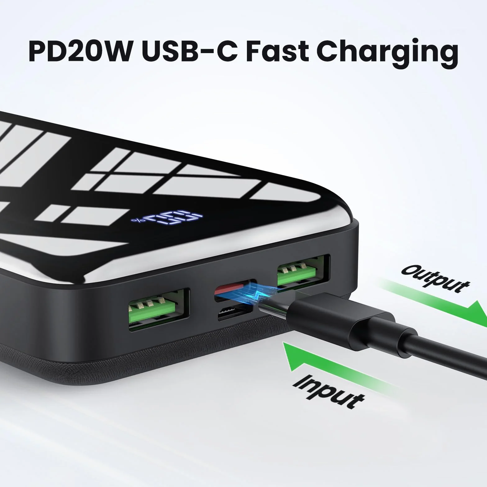 Power Bank 27000mAh 22,5W PD20W Carga Rápida Portátil con Pantalla LED