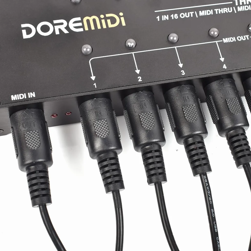 MIDI THRU-16 Box Filter & Switch 1 MIDI Input into 16 MIDI outputs and each MIDI output can edit MIDI filters(THRU-16)