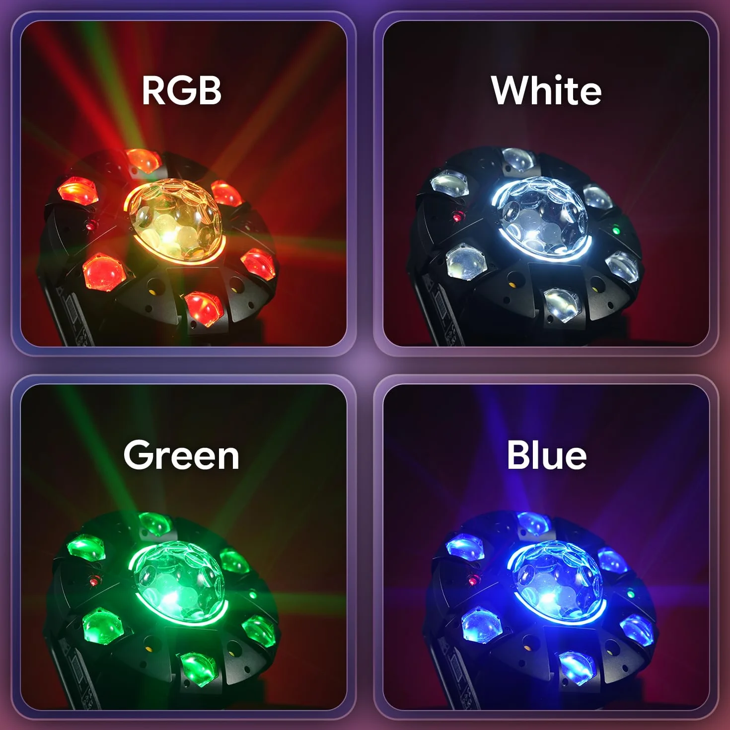 Lyre LED 150W Beam Luz de escenario RGBW con control remoto y bola discoteca, iluminación de noche DJ 25 canales juegos de luz para bar, club, discoteca, fiesta, disco