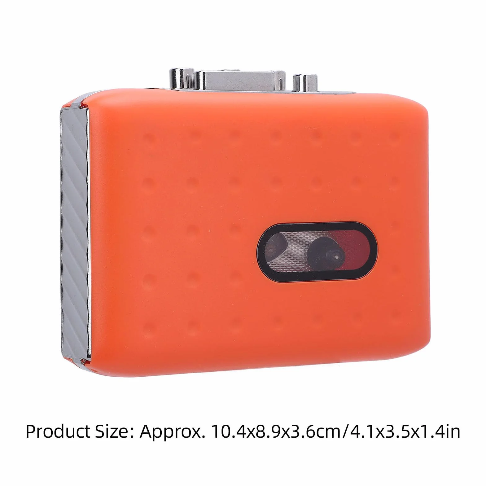 Player Portátil Cassette USB Cassette-TO-MP3 Convertidor con Grabadora de Micrófono Integrado y Enchufe de Auriculares Naranja