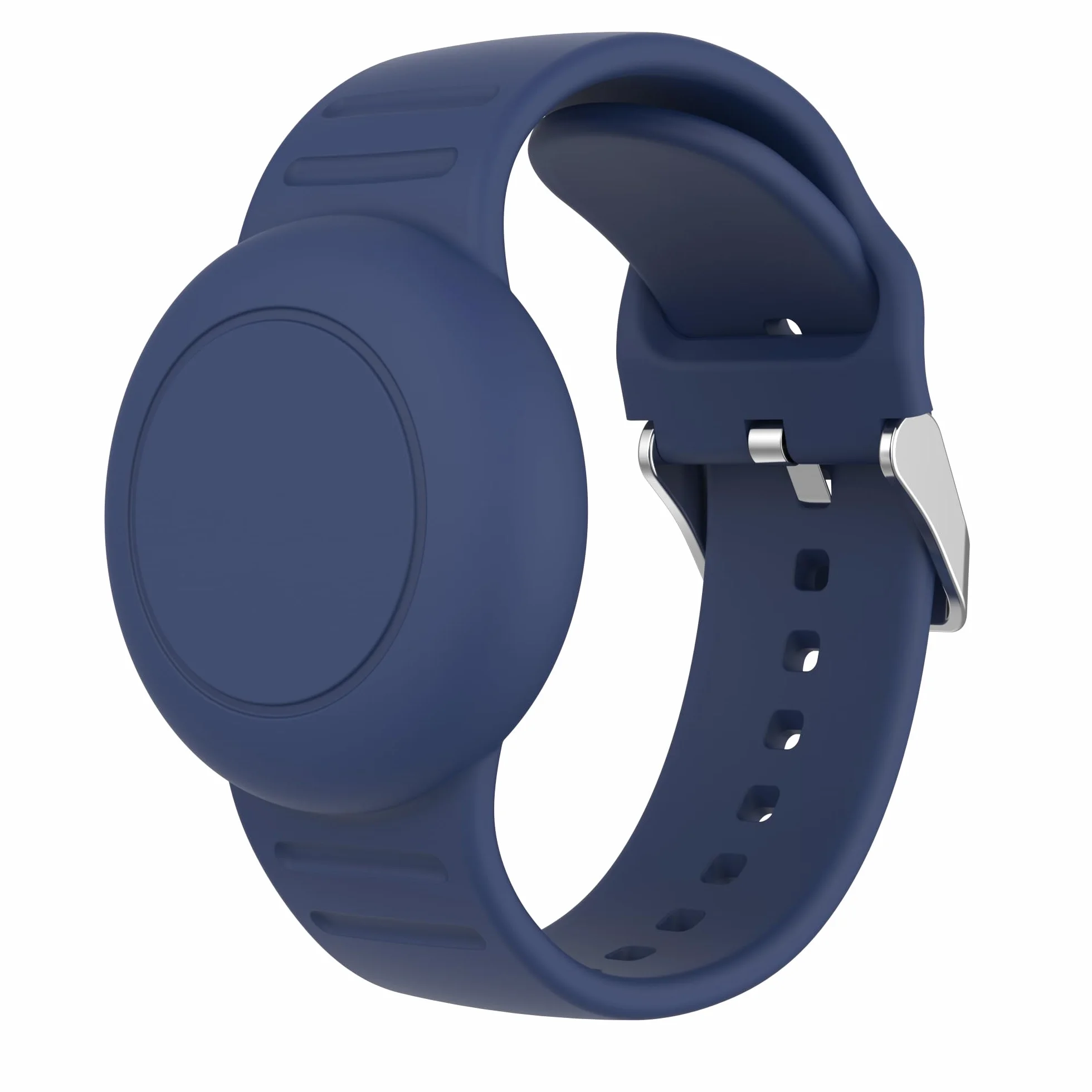 Meliya Funda de Silicona Ajustable para AirTag Pulsera Impermeable Niños Rastreador GPS Antipérdida Azul Marino