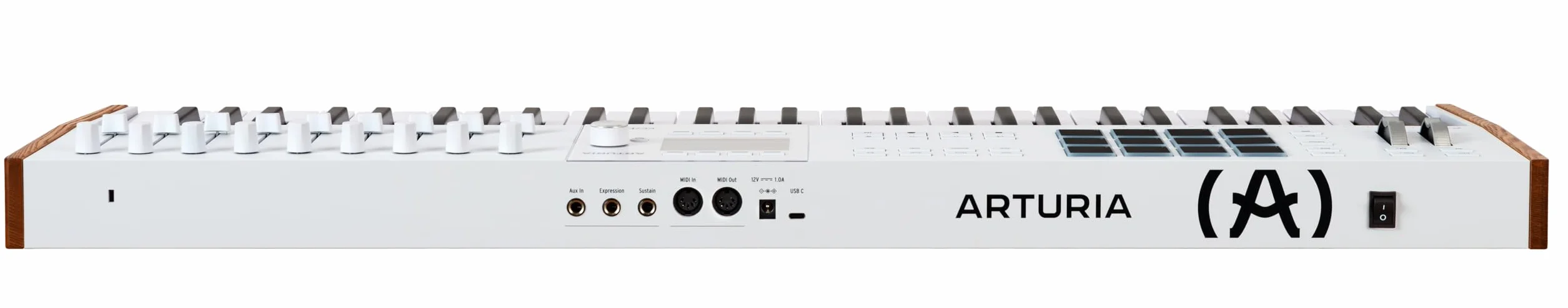 Arturia KeyLab 61 MK3 White, teclado c/controlador MIDI producción, paq. software todo-en-1-61 teclas, 9 codificadores, 9 faders, 1 rueda modulación, 1 rueda inflex. tono, 12 almohadillas - Blanco