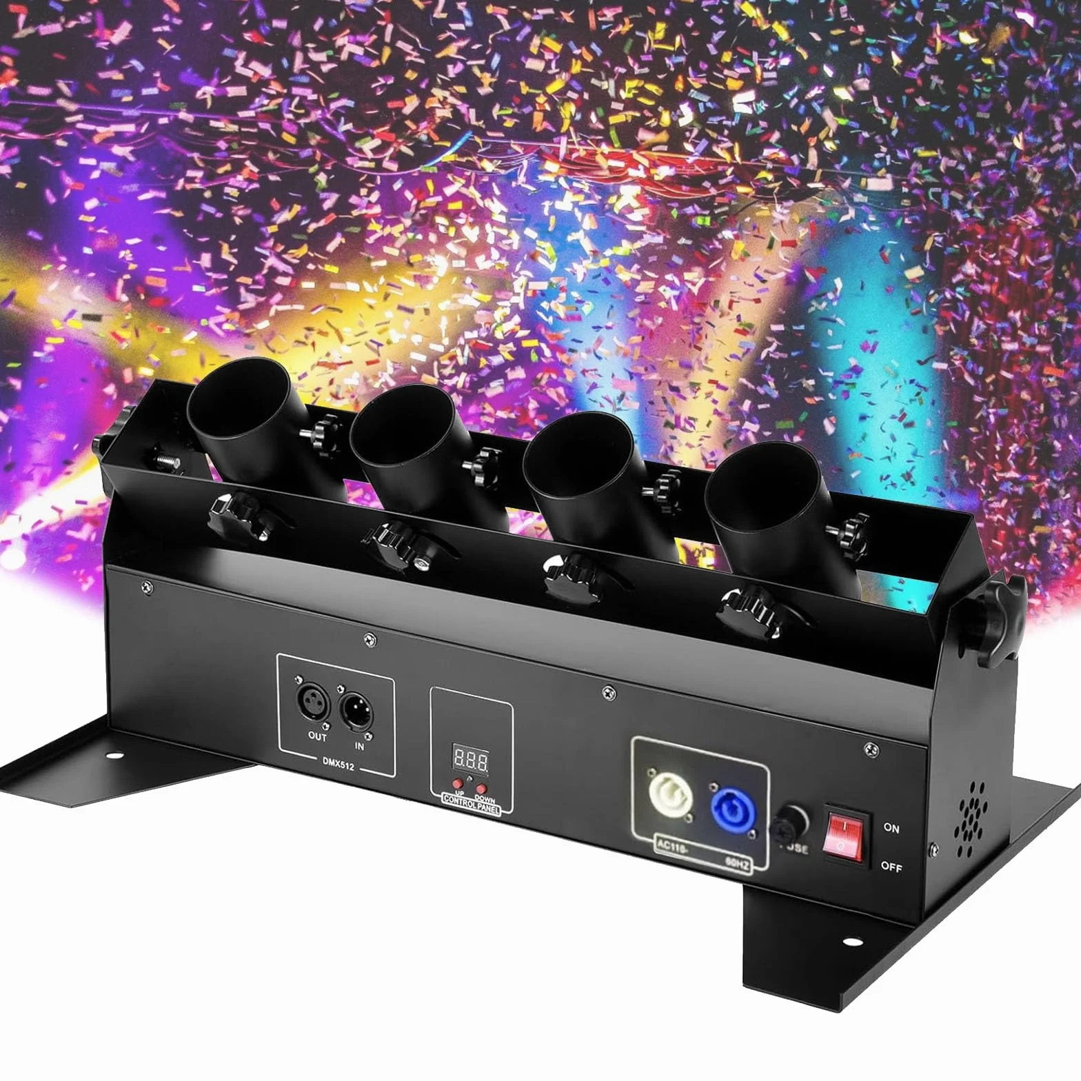 Lanzadores de confeti profesionales, Confetti Blaster controlado por DMX, Máquina de confeti for celebraciones de festivales for discotecas, eventos festivos, bodas y fiestas de DJ.