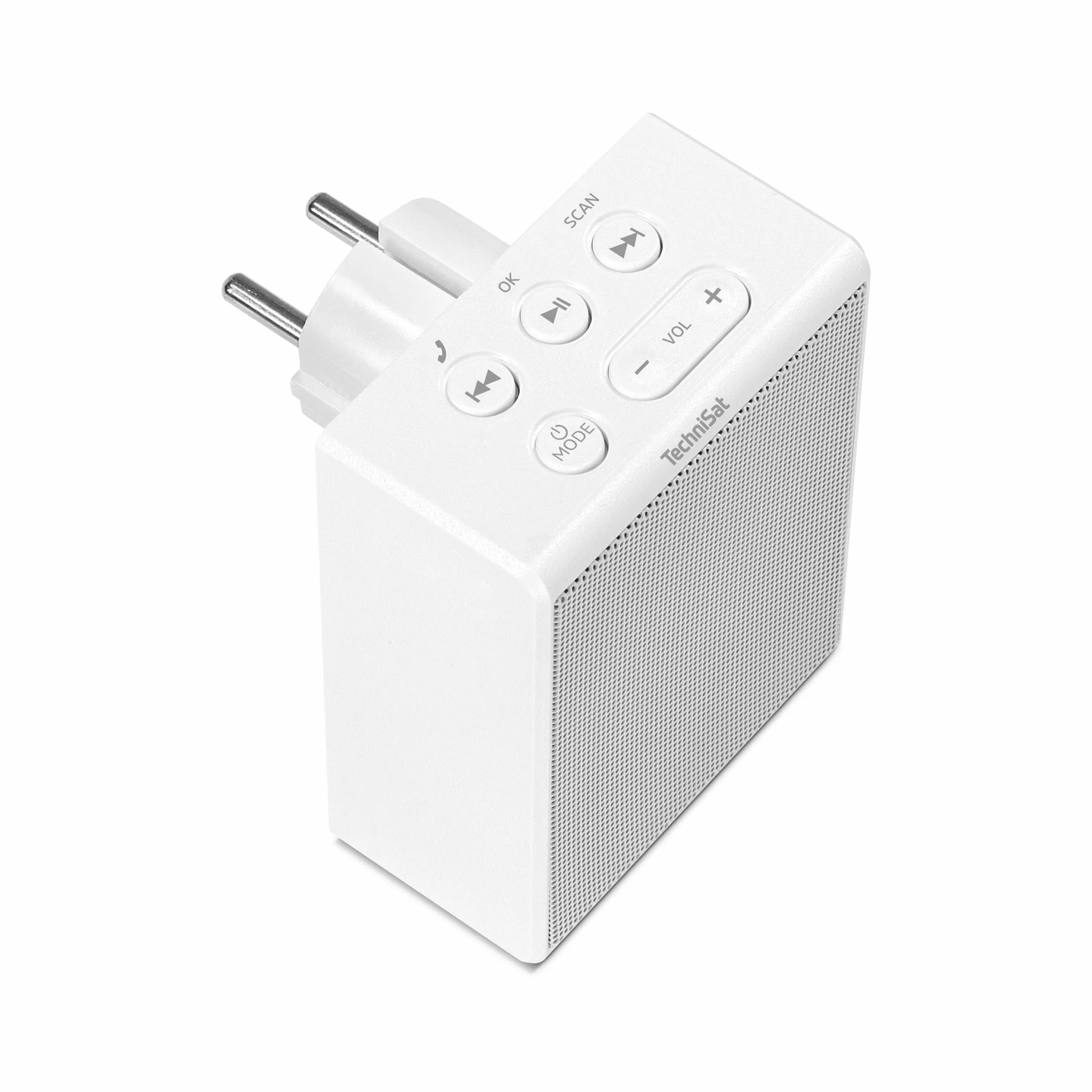 TechniSat Viola Radio de Enchufe FM Compacto Bluetooth Manos Libres 30 Emisoras 1.5 W Blanco