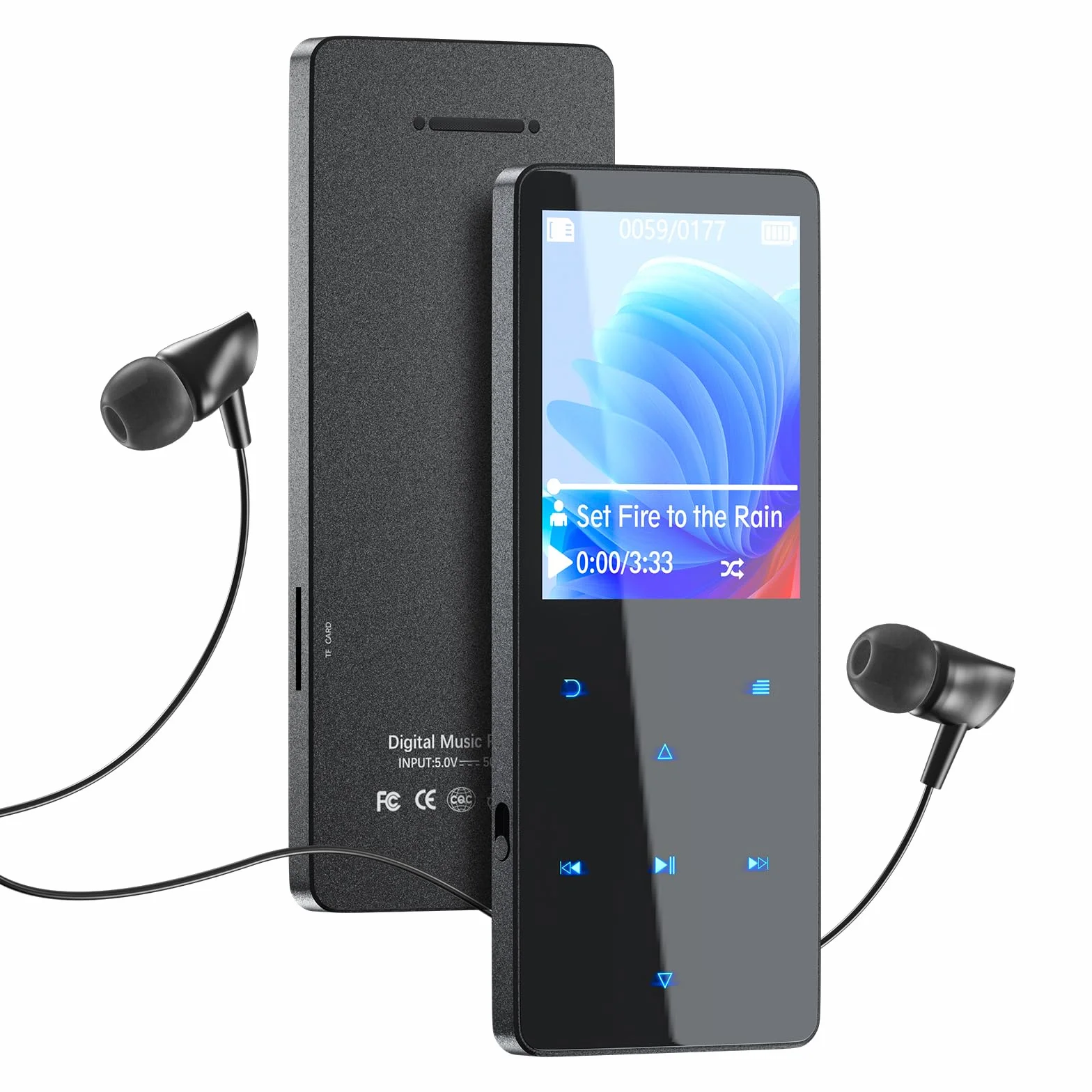 Reproductor MP3 de 64 GB con Bluetooth 5.3, Reproductor de música portátil con Altavoz Integrado, Lector de Audio Digital para Deportes con Dictado, Radio FM, Compatible con Tarjetas de Memoria de