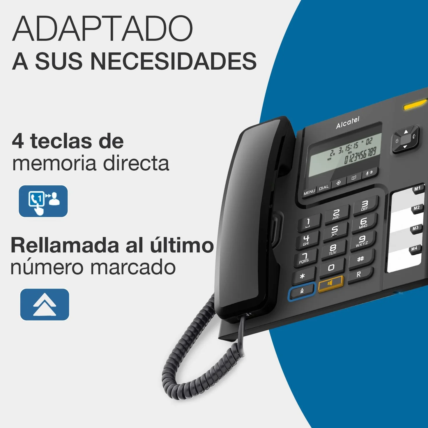 ALCATEL T56 Teléfono con Cable Pantalla Digital Manos Libres Negro