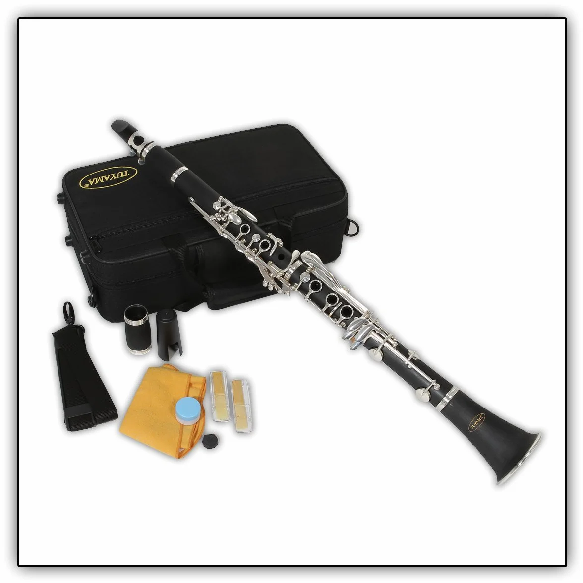 TKB-177 Clarinete en Sib - Ebonita - Sistema Boehm - 17 Llaves argentadas – Con boquilla & Estuche acolchado