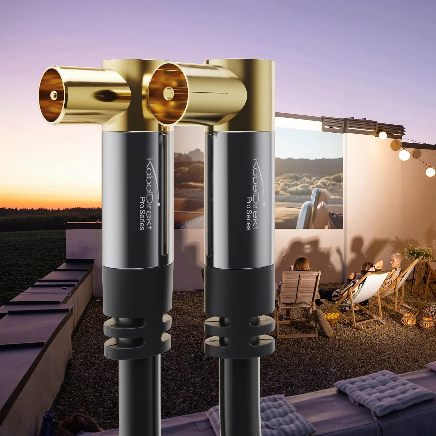 KabelDirekt – Cable Antena TV 4K, Cable Coaxial – 90° acodado – 0,5m – TV digital y analógico – Disponible en 0,5-20m (Enchufe acodado/Toma acodada, para DVB-C/DVB-T/DVB-S, negro)